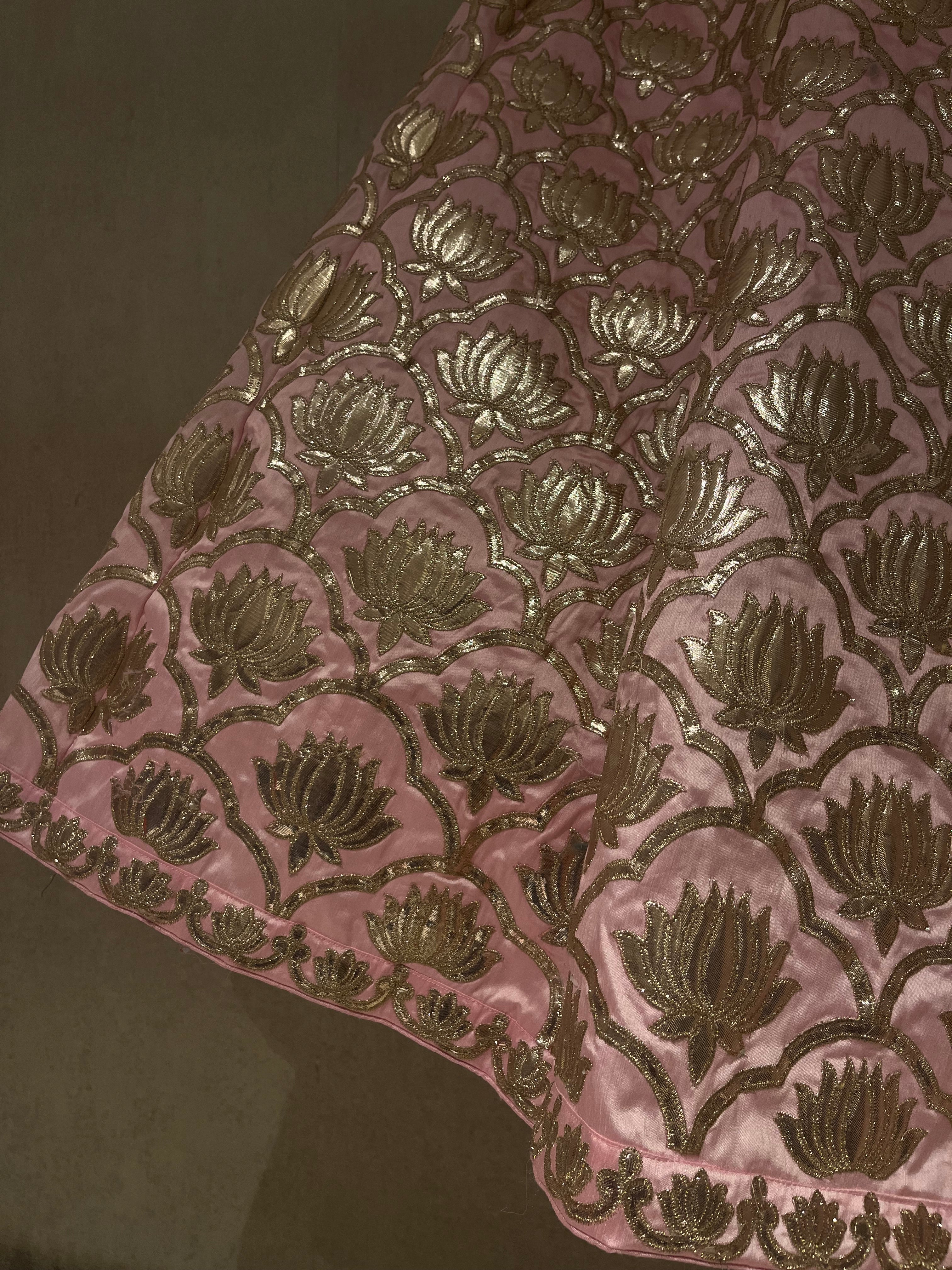 Pastel Pink Lotus Lehenga Set