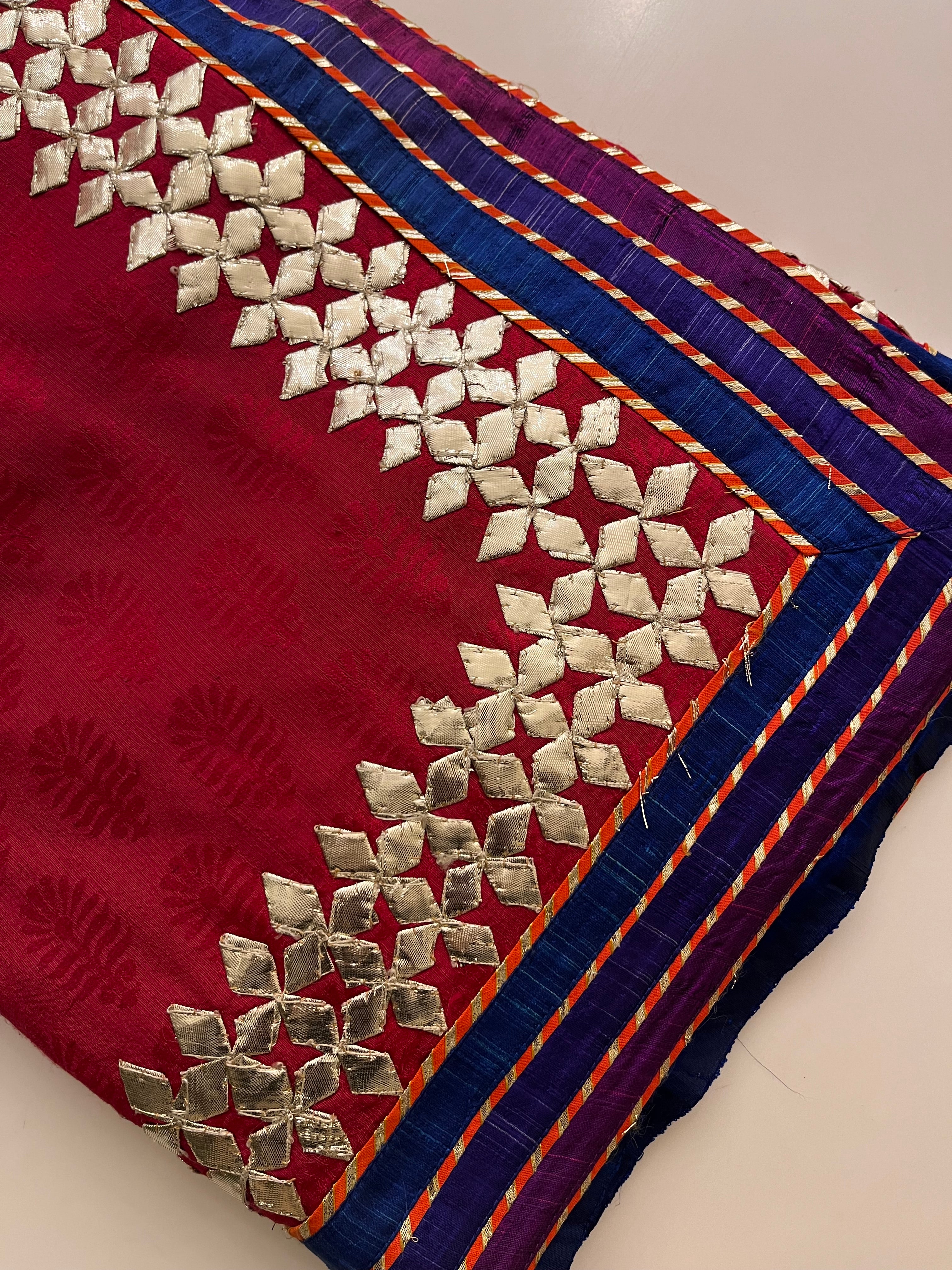 traditional kaccha gotta handwork saree