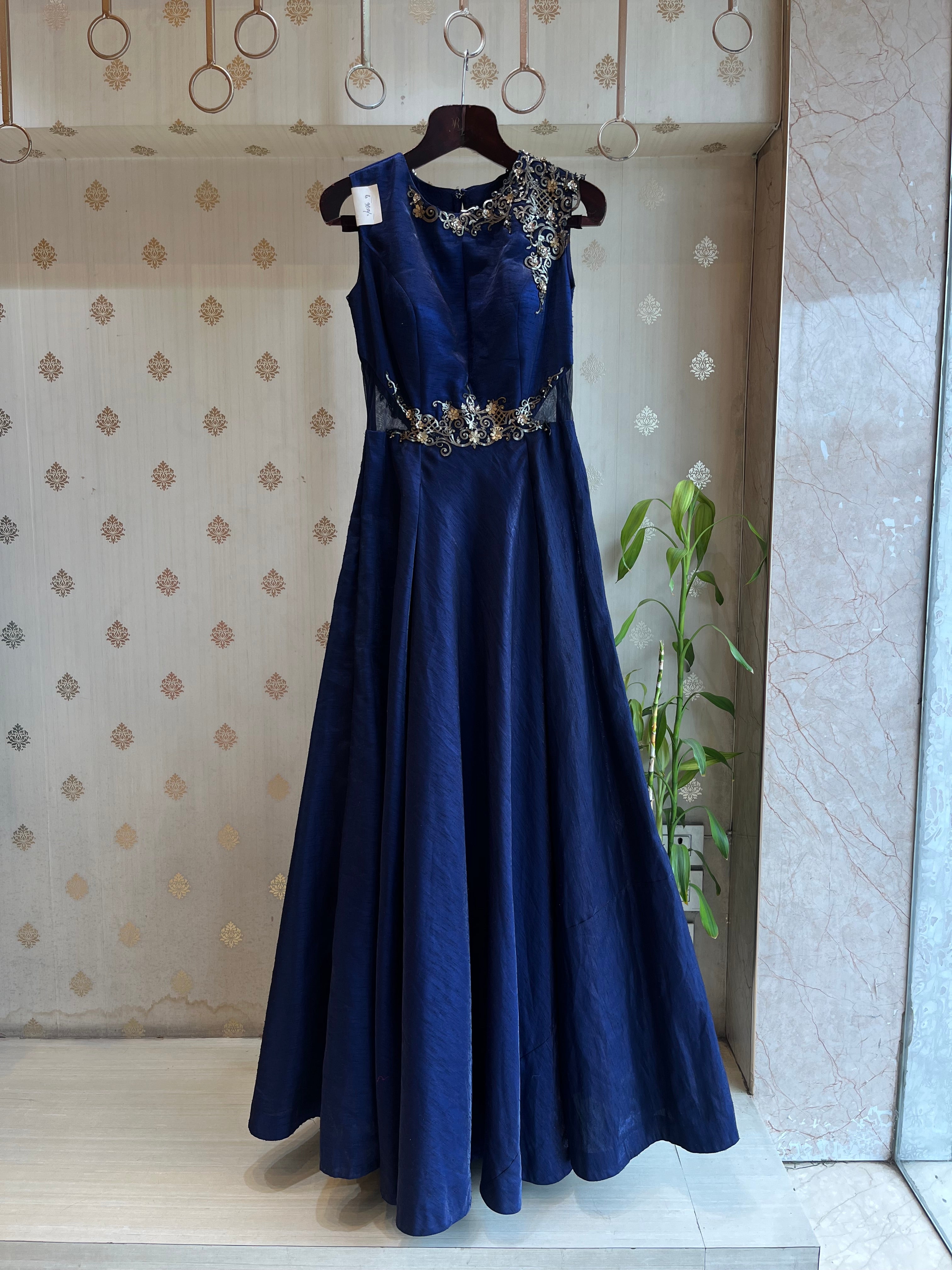Navy Silk Gown