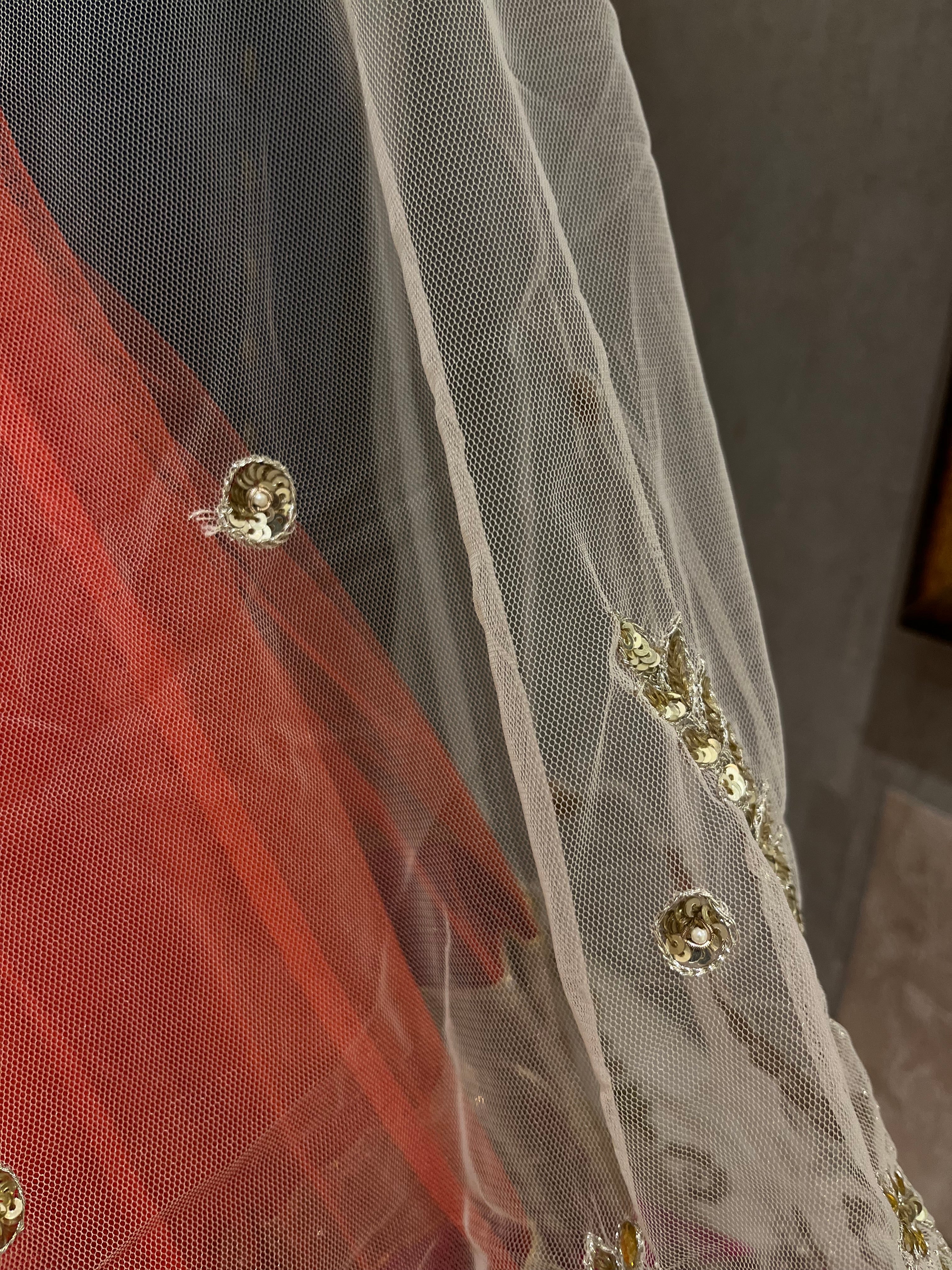 Rush Orange Net Lehenga Set