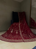 Traditional Deep Red Bridal Lehenga