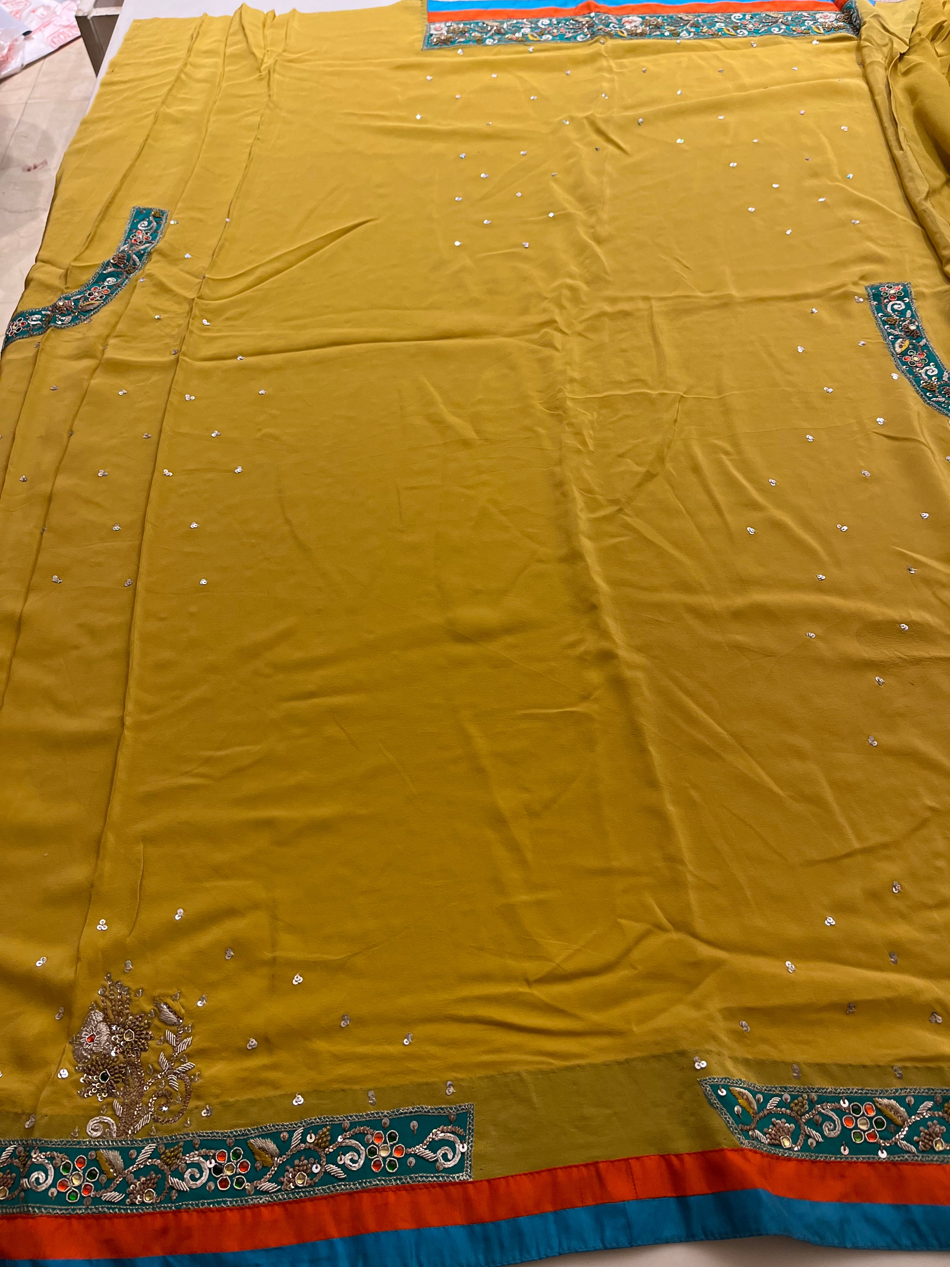 Mehendi Green Georgette saree