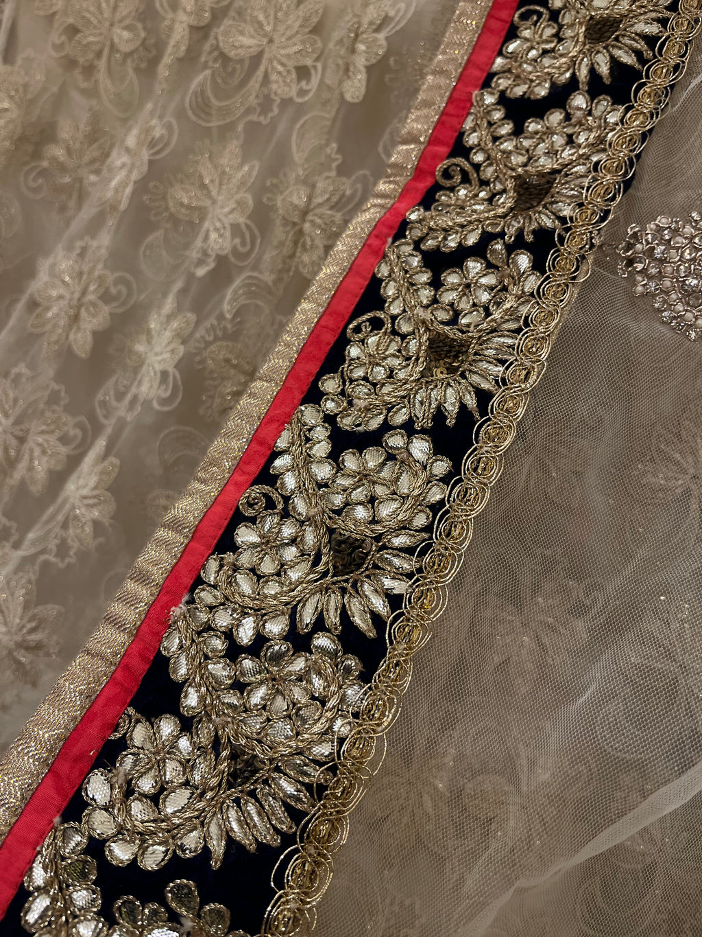 Ivory Net Lehenga Set