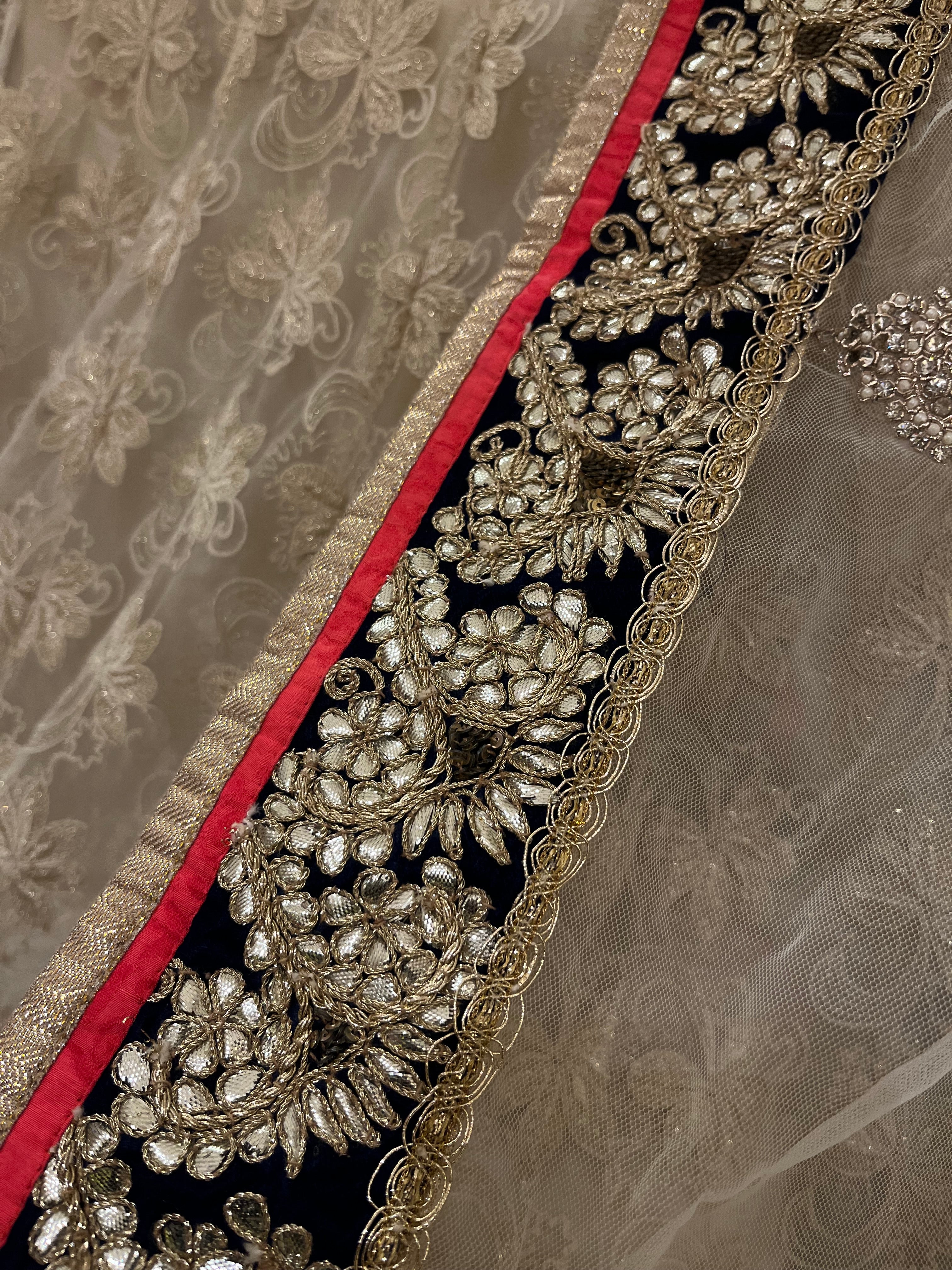 Ivory Net Lehenga Set