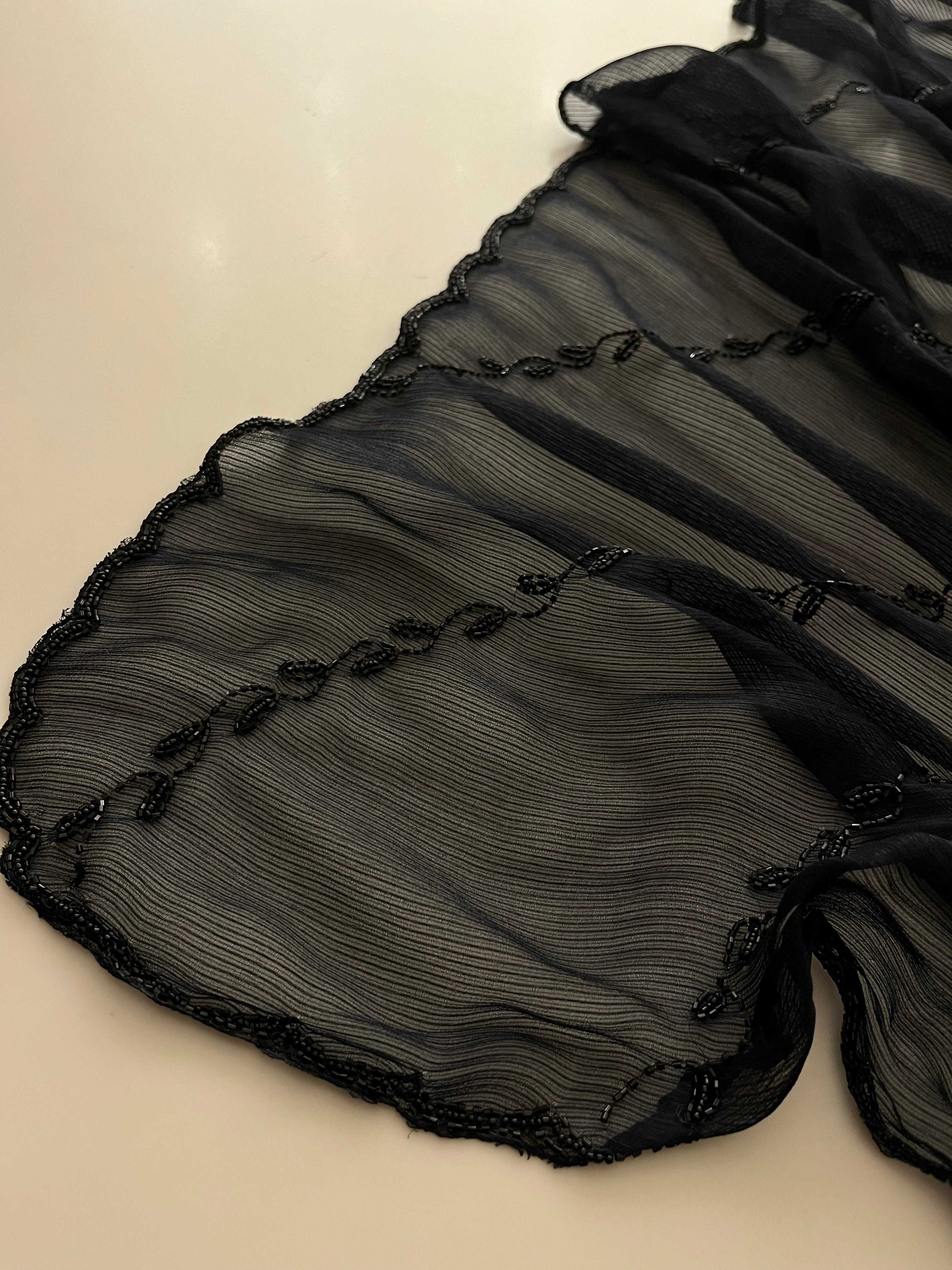 Deep Black Cocktail Saree