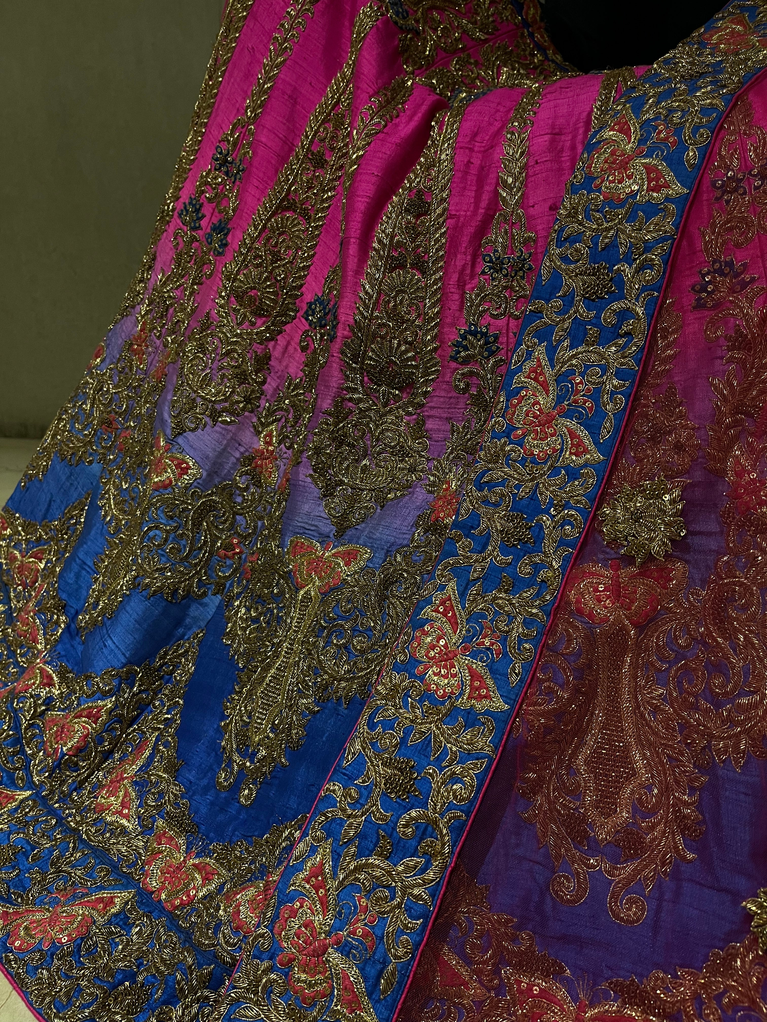 Pink Blue Ombré Lehenga Set