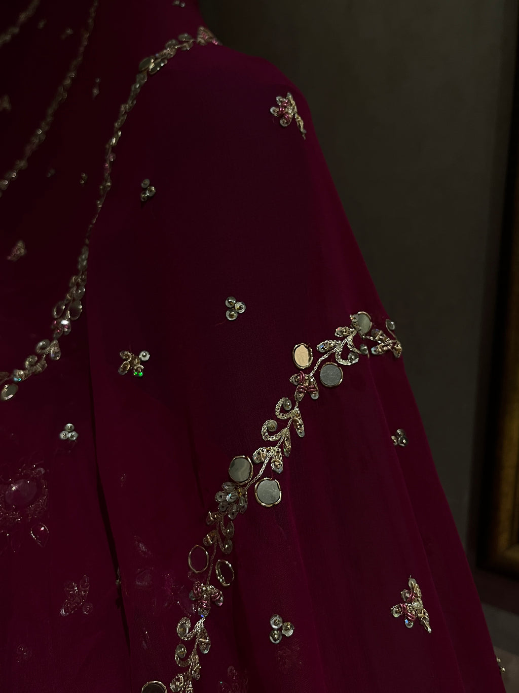 Magenta Zardozi Lehenga Set