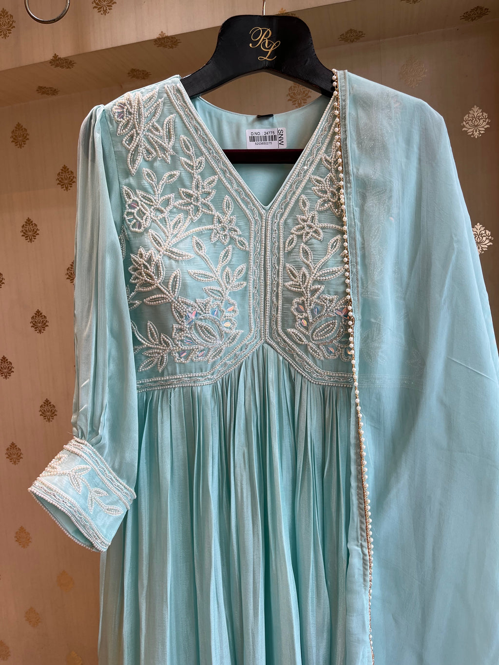 Aqua-Ombré Anarkali Suit