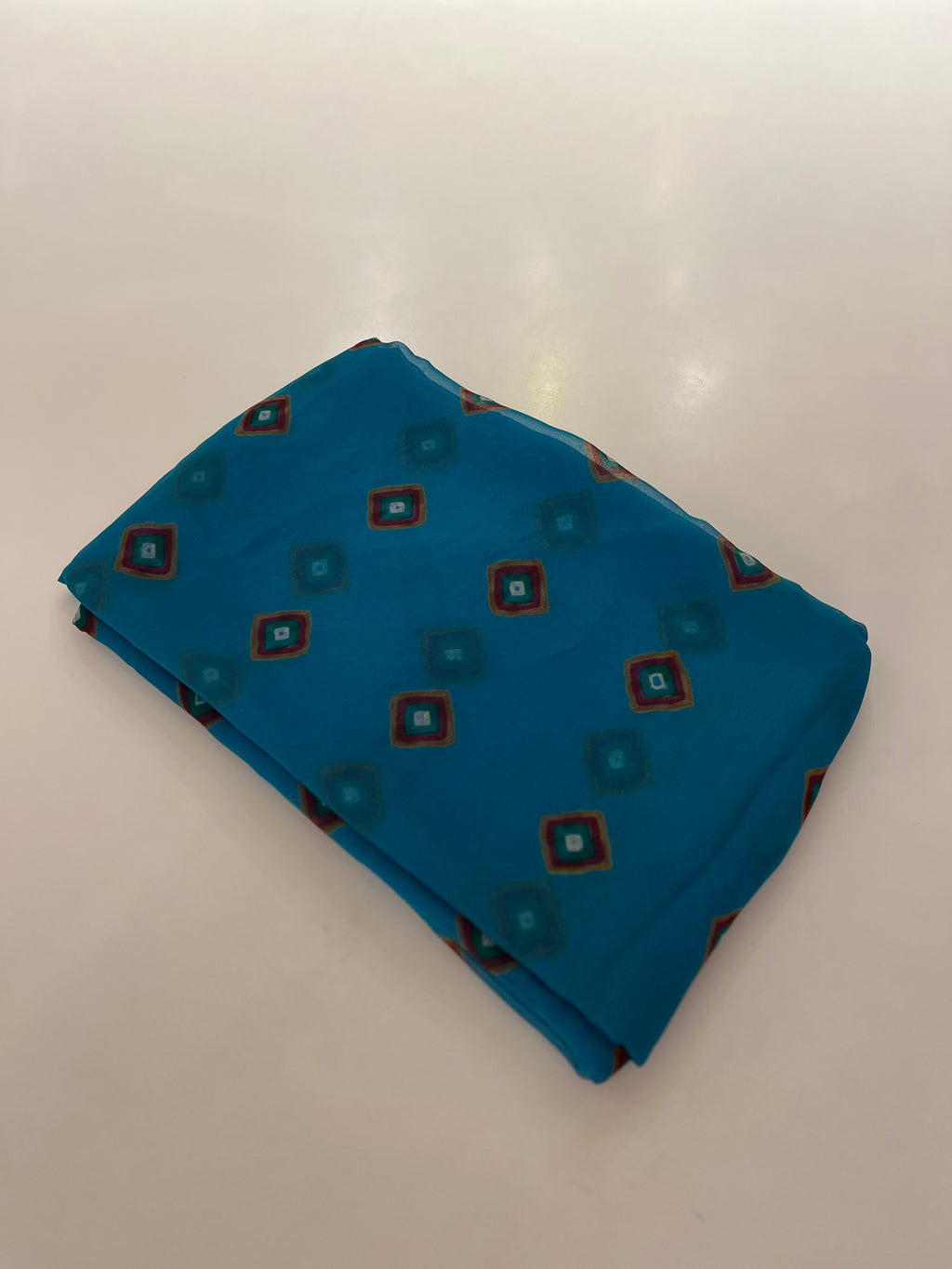 Blue Chiffon Bandej Saree