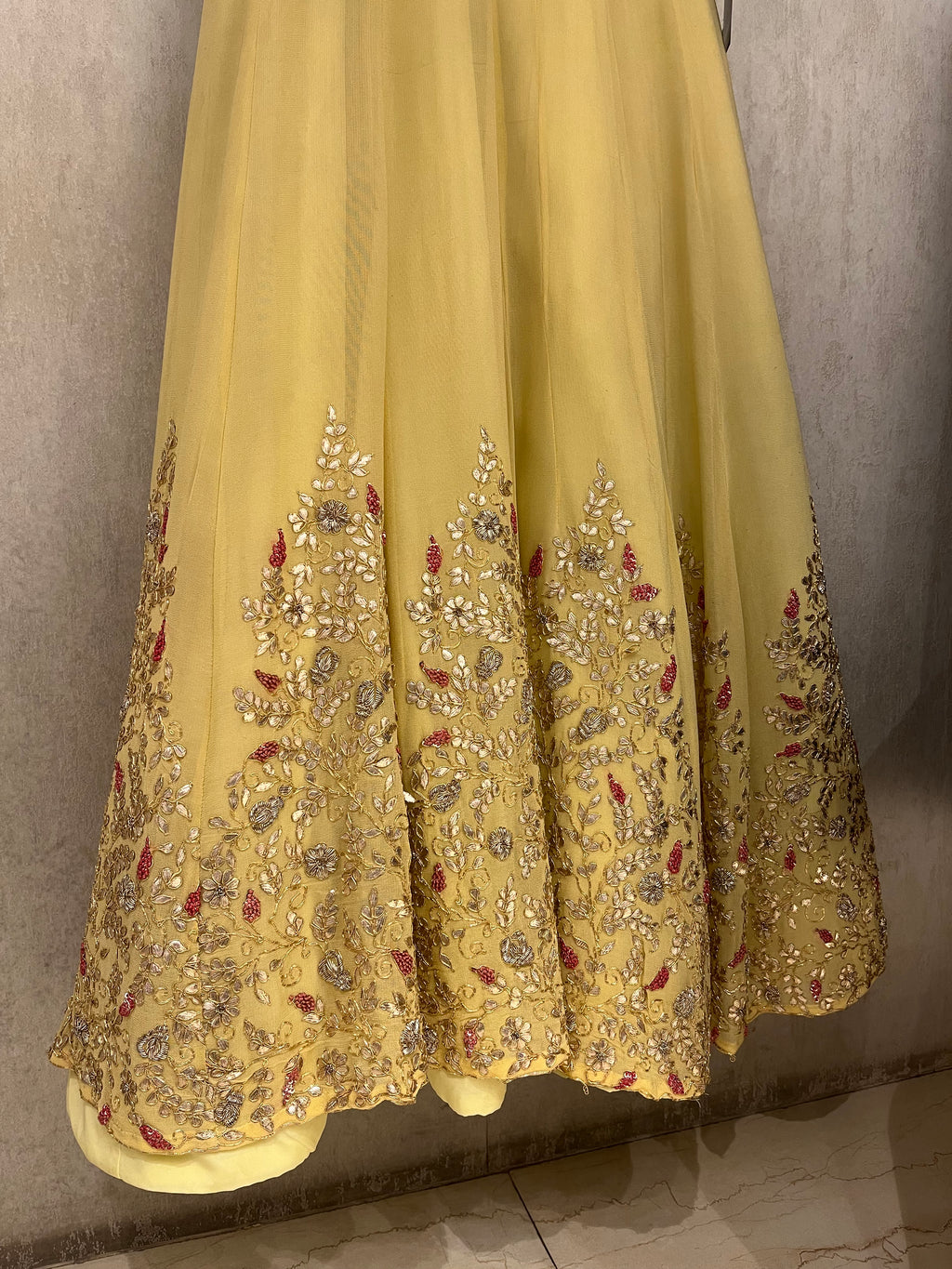 Lemon Yellow Anarkali
