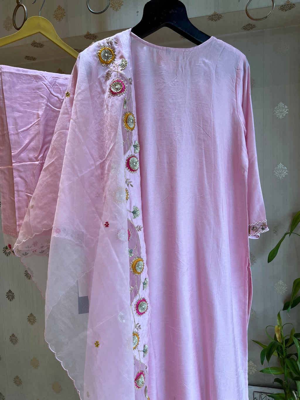Baby Pink Straight Suit Set