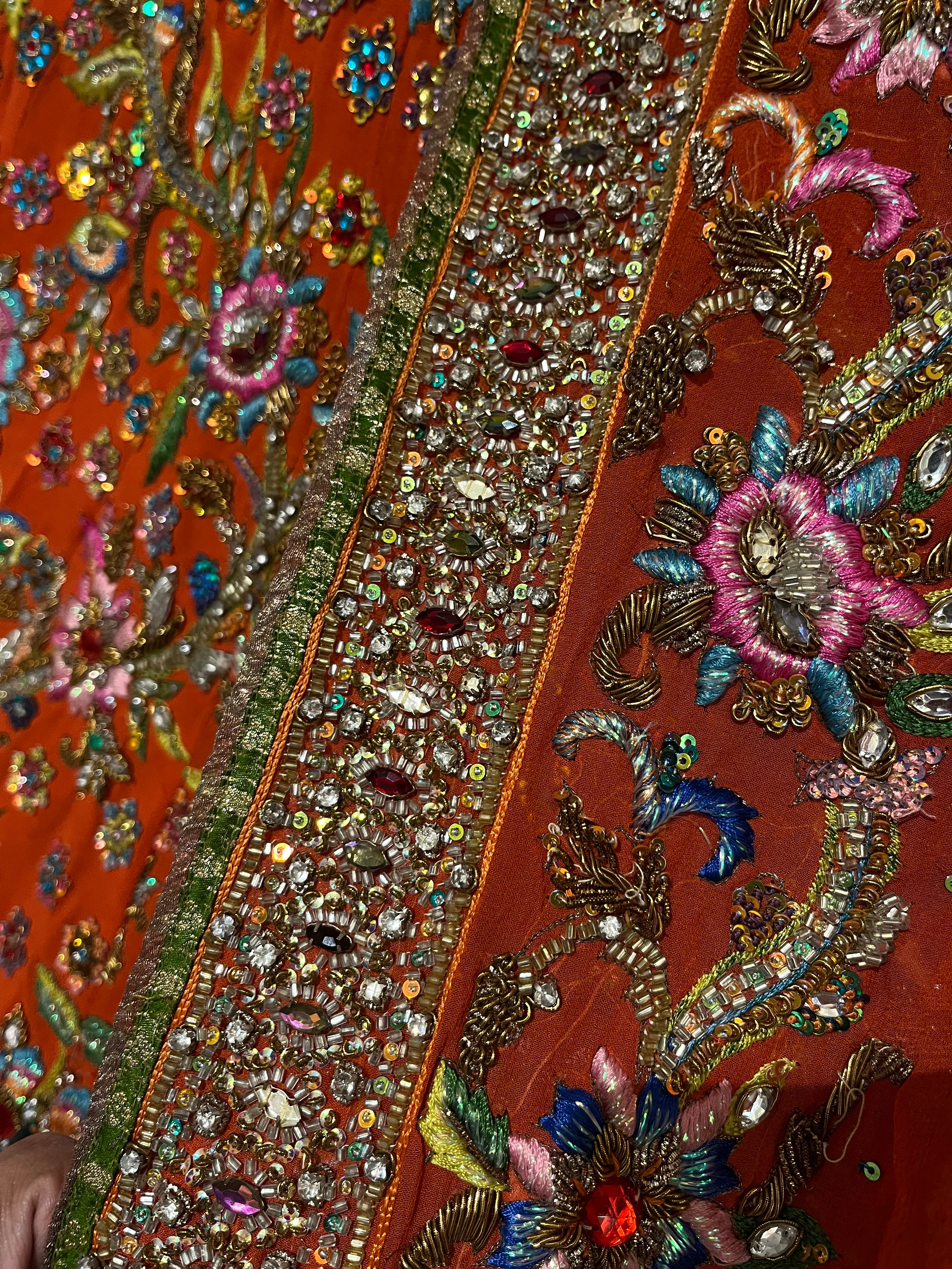 Designer Rust Orange Lehenga Set