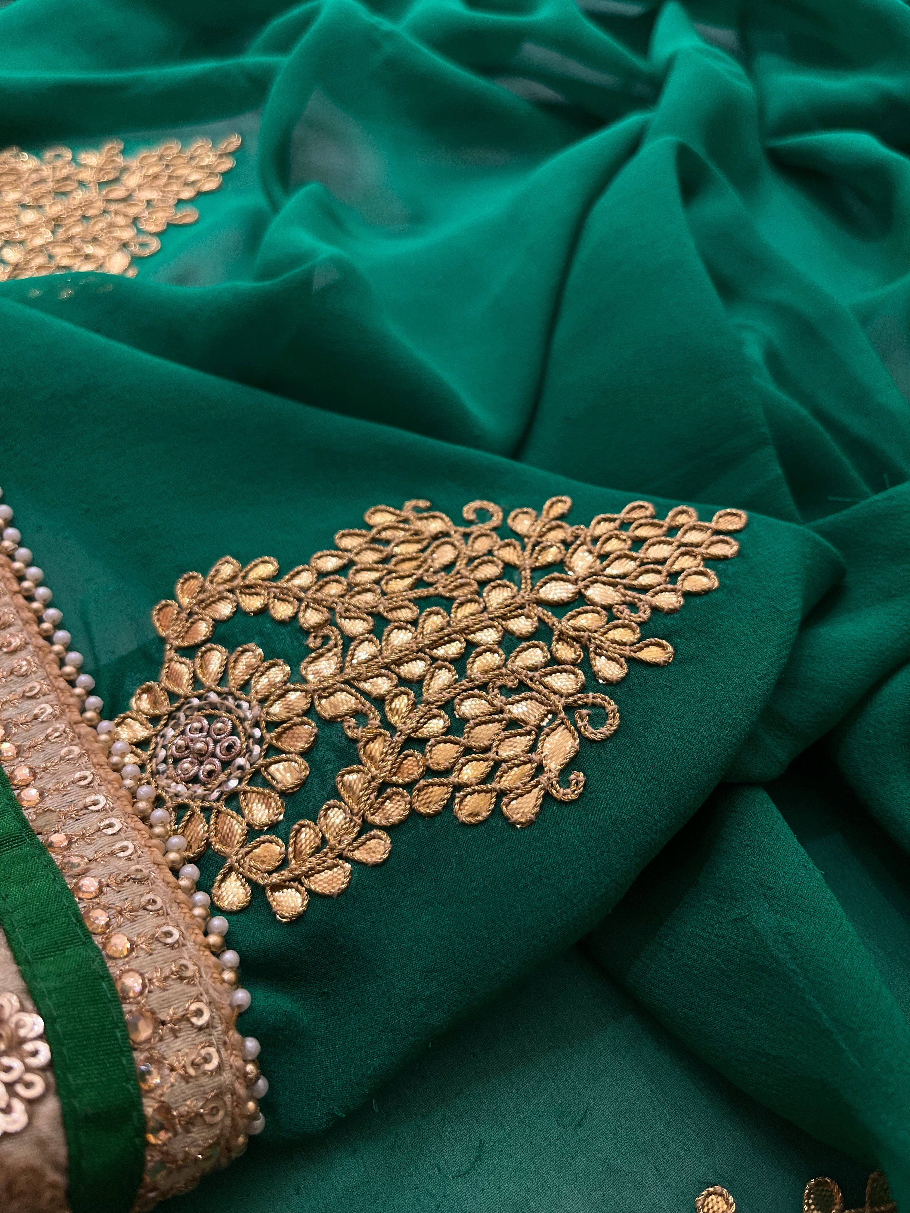 madhuri dixit designer half-half saree