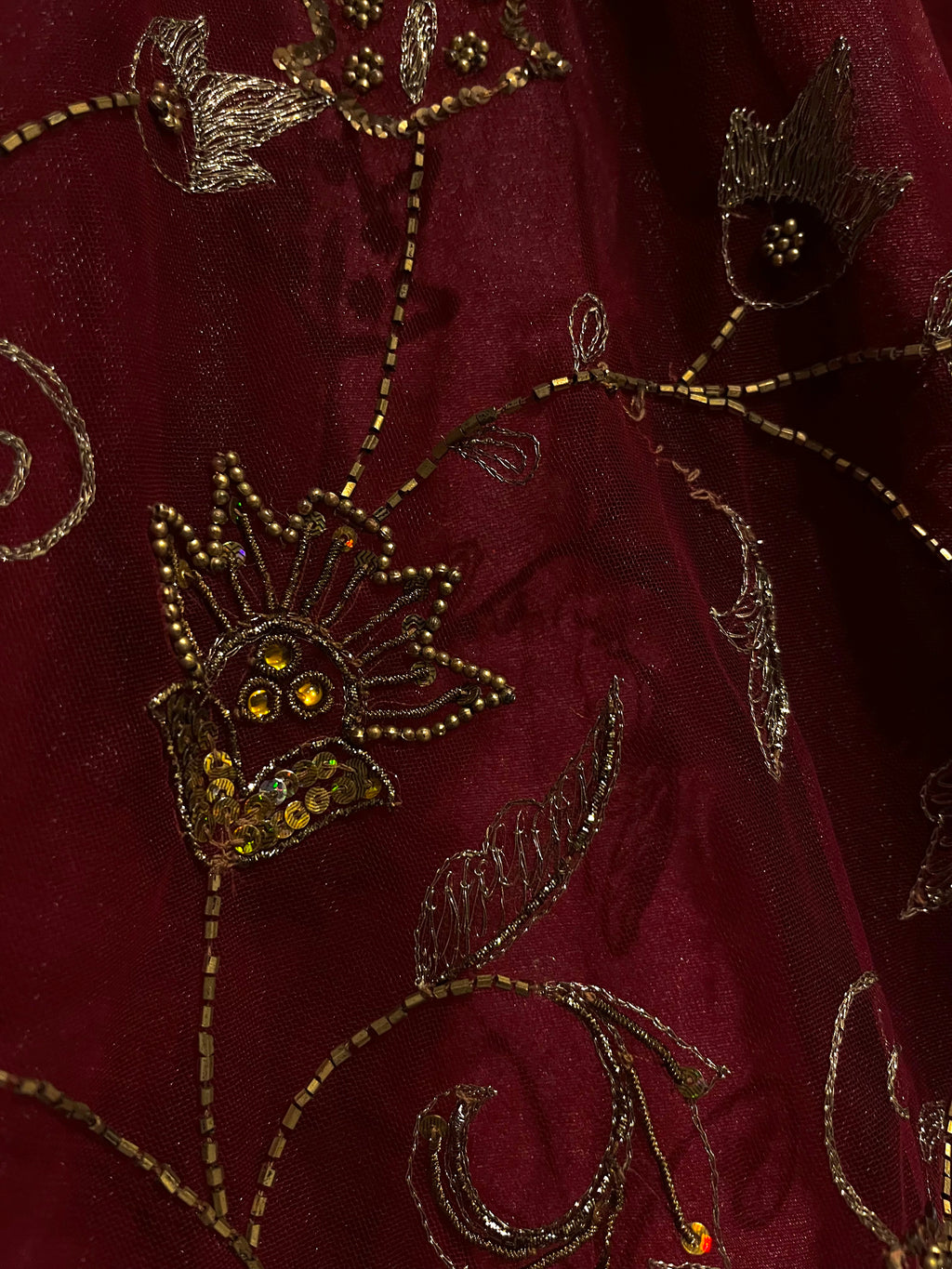 Mahroon Katdana & Zari Lehenga Set