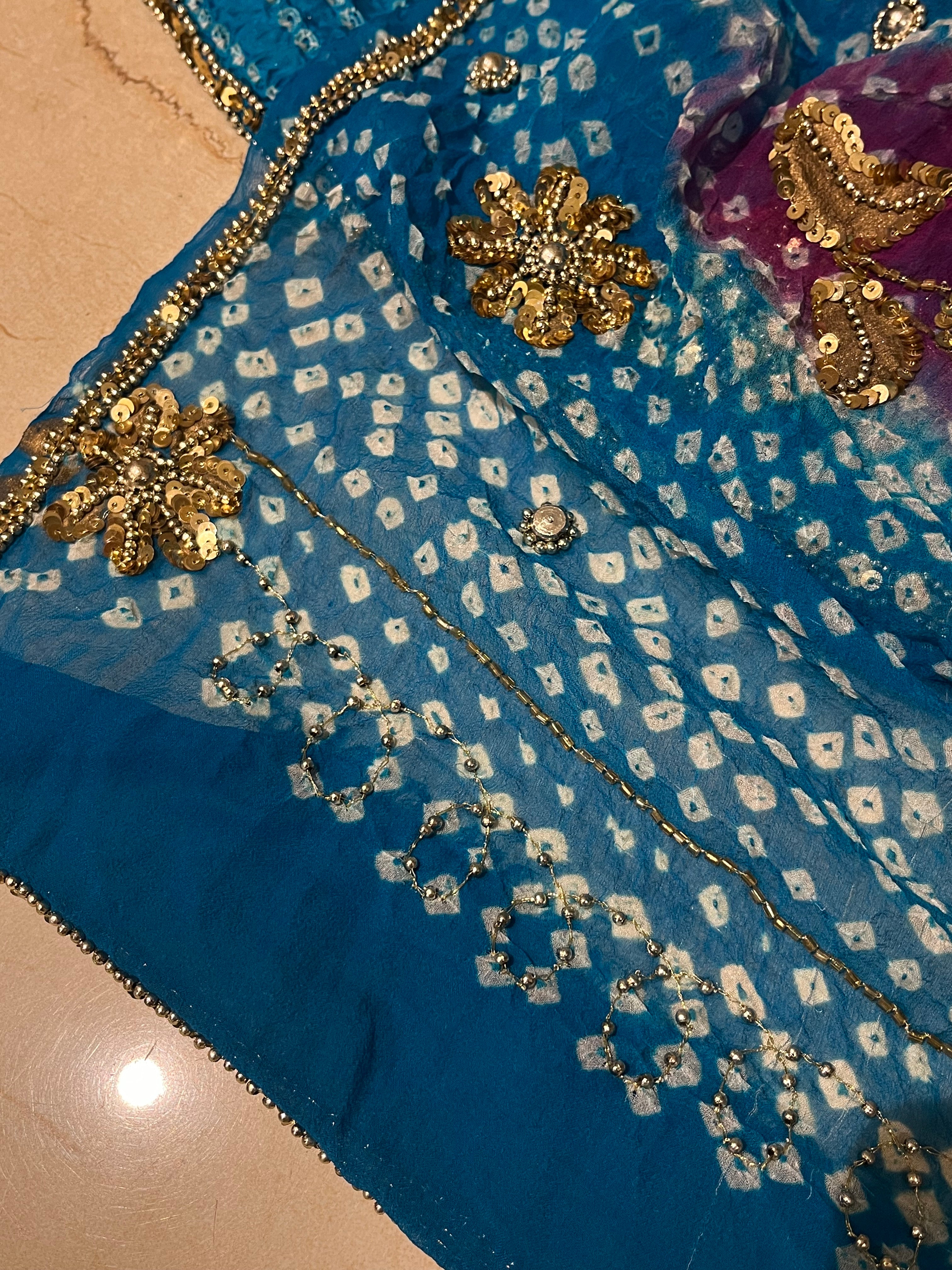 Unstitched Bandej Lehenga Set