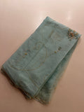 Aqua Blue pure chiffon saree