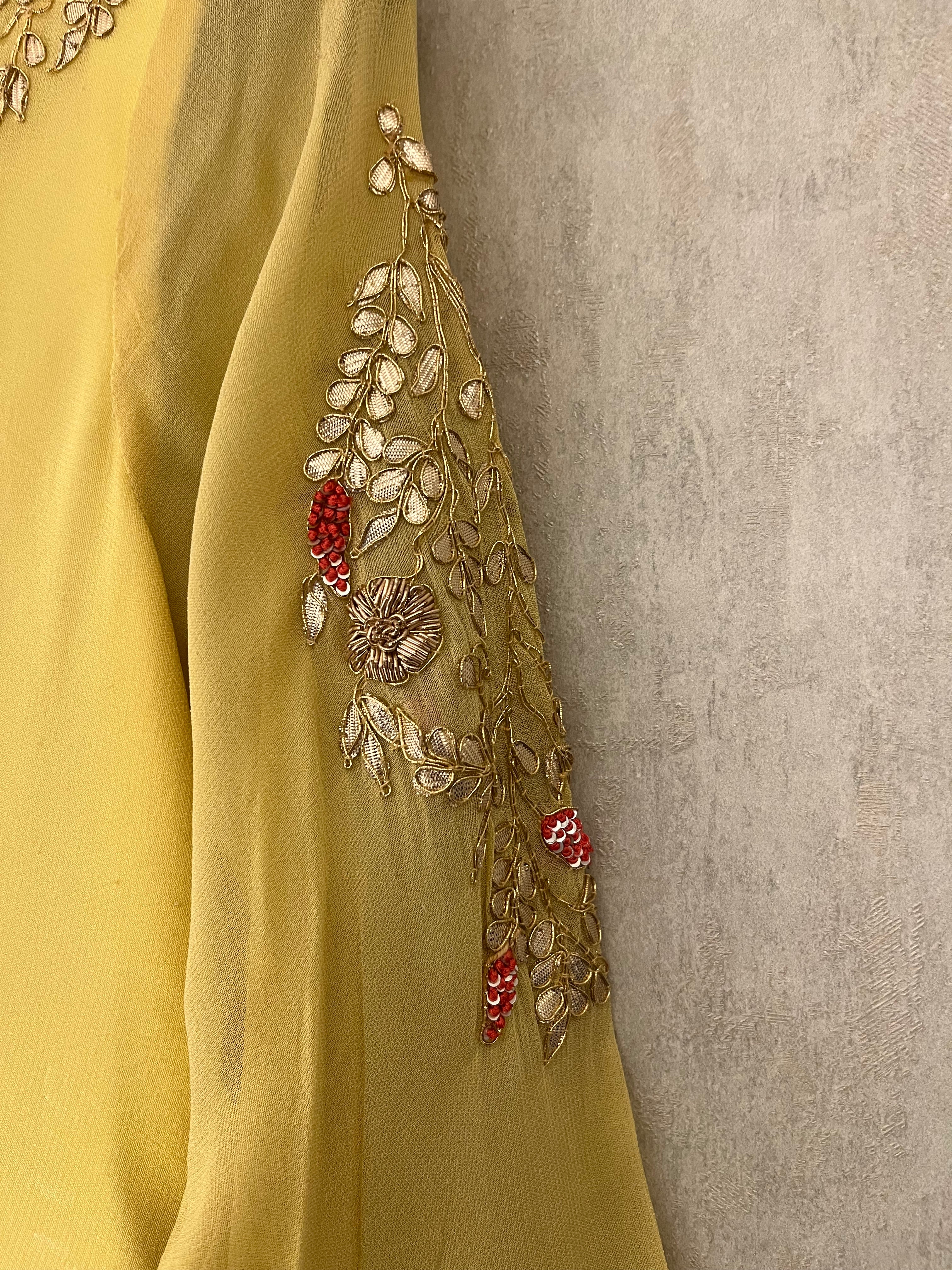 Lemon Yellow Anarkali