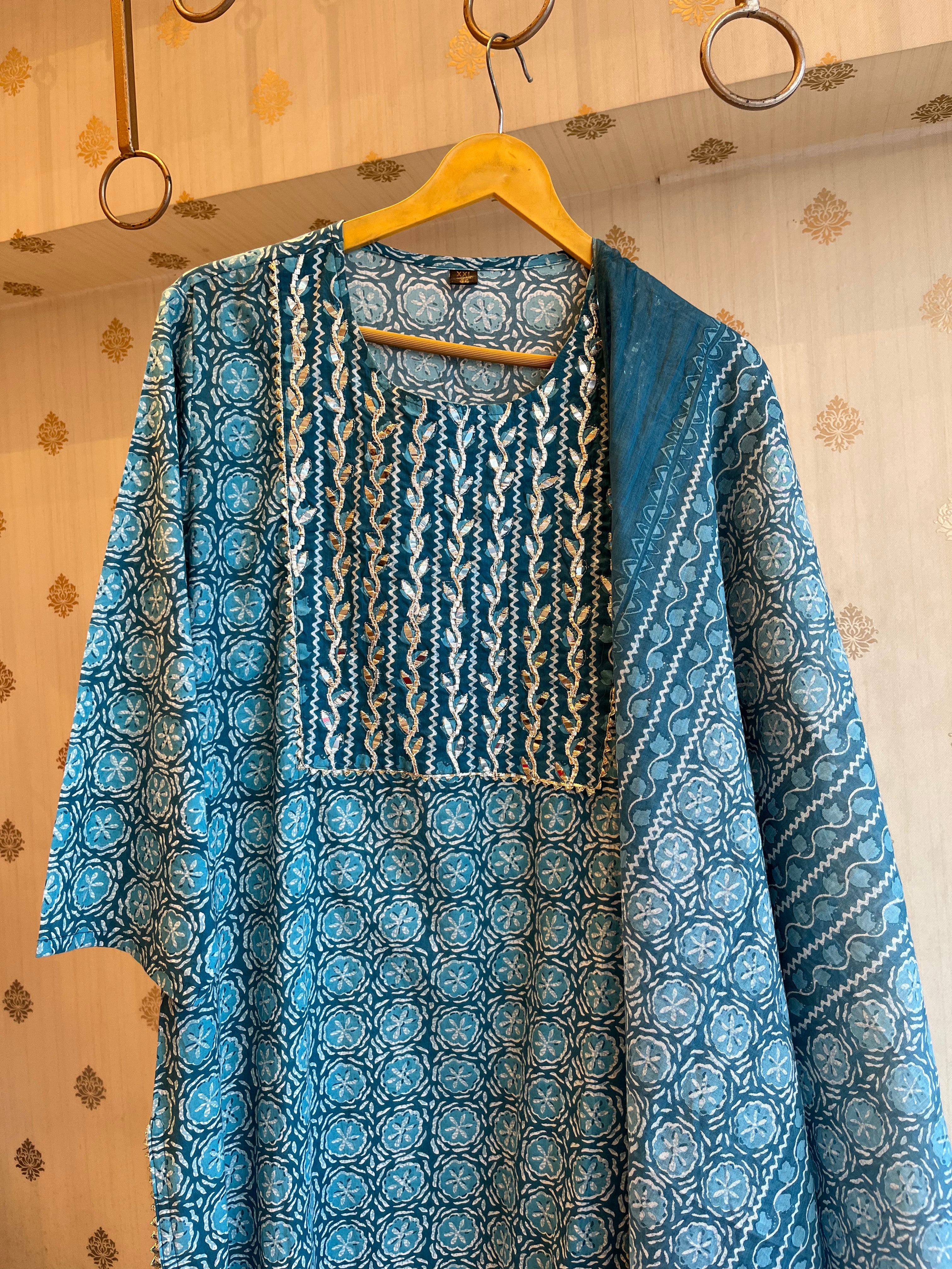 Hues of Blue Kurti and Dupatta