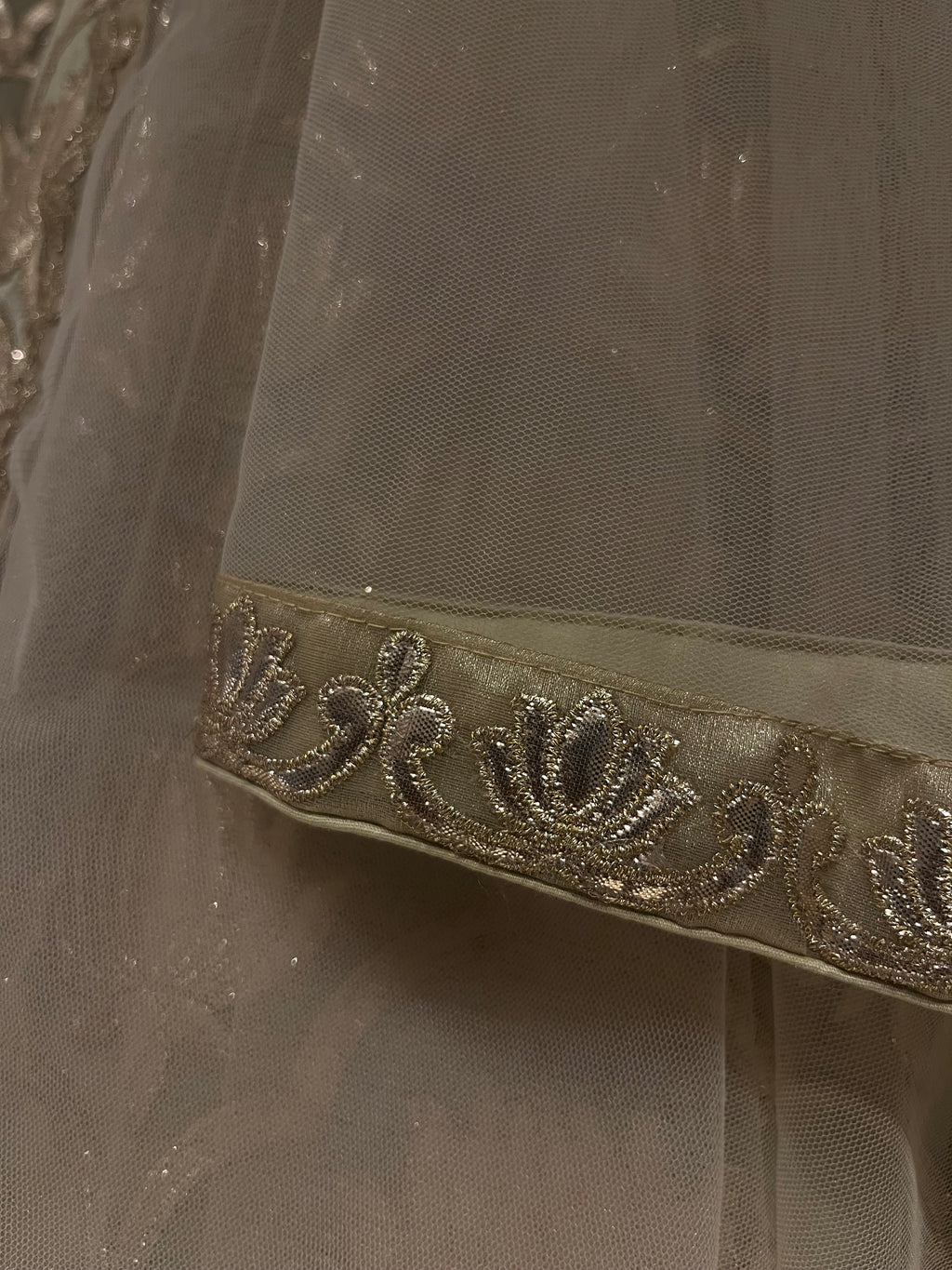 Golden Organza Lotus Lehenga Set