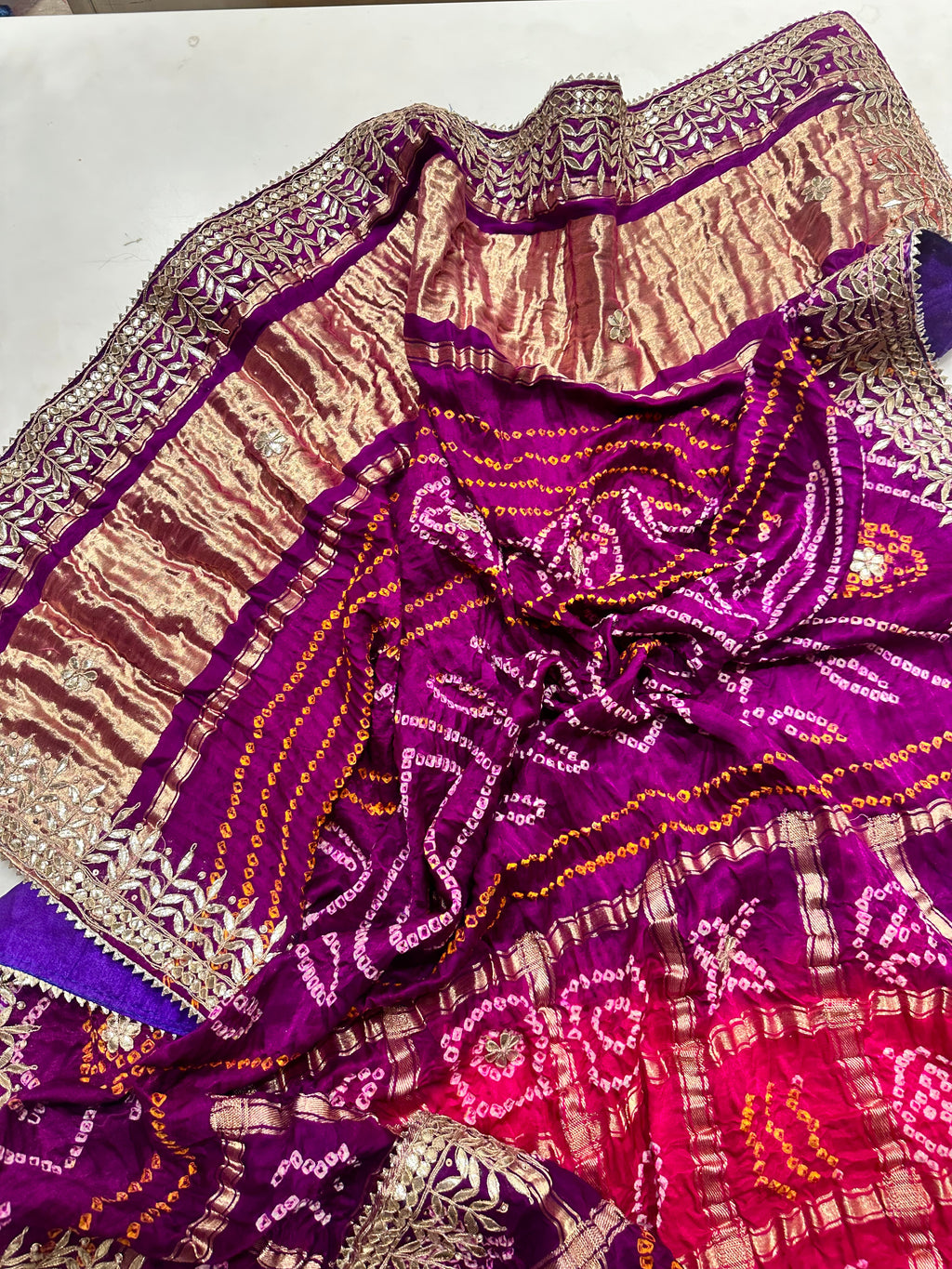 Gajji silk Gharchola saree