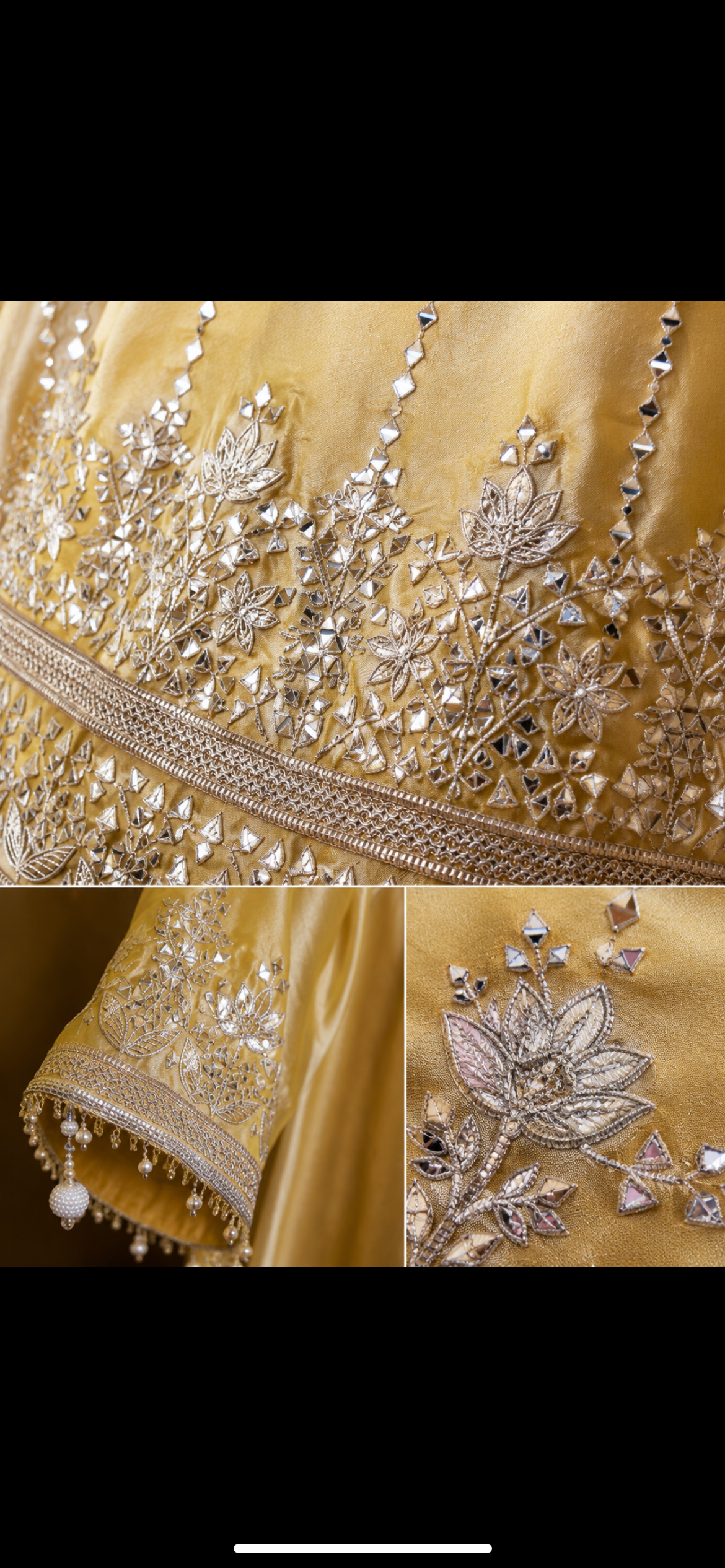 Yellow tissue Anarkali Gotapatti