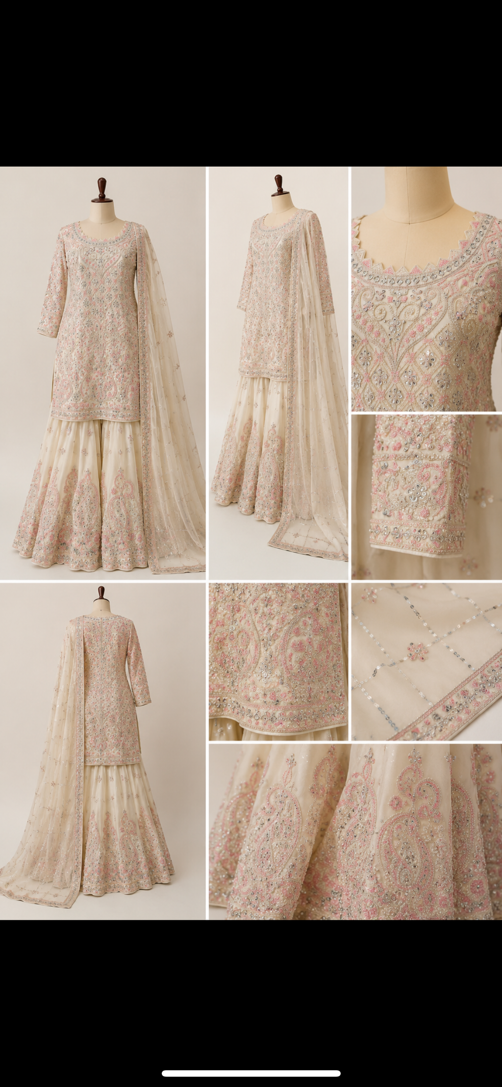 Elegant ivory sharara