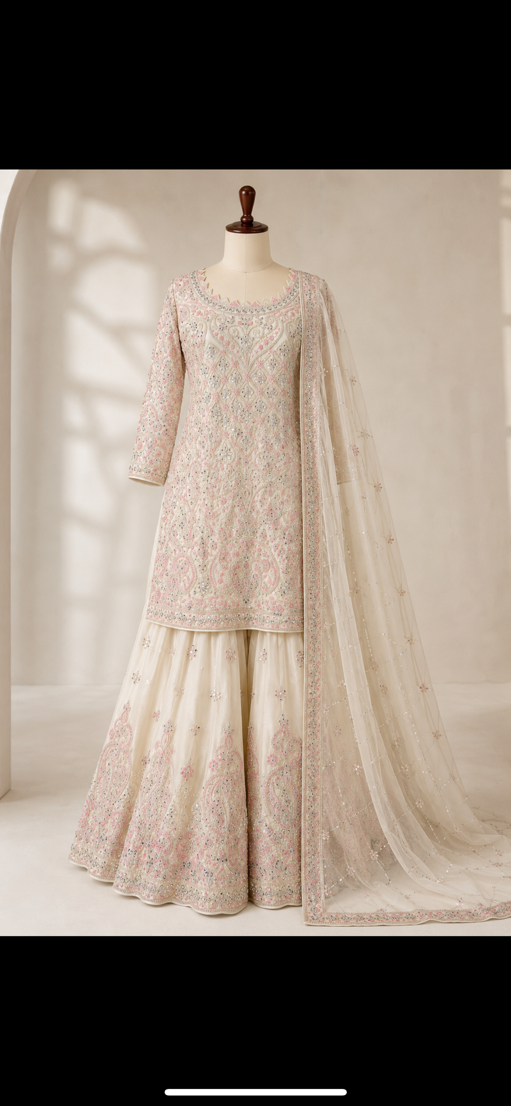Elegant ivory sharara