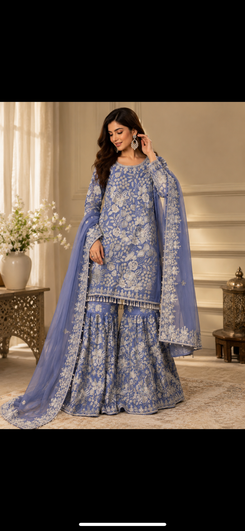 Powder blue sharara suit