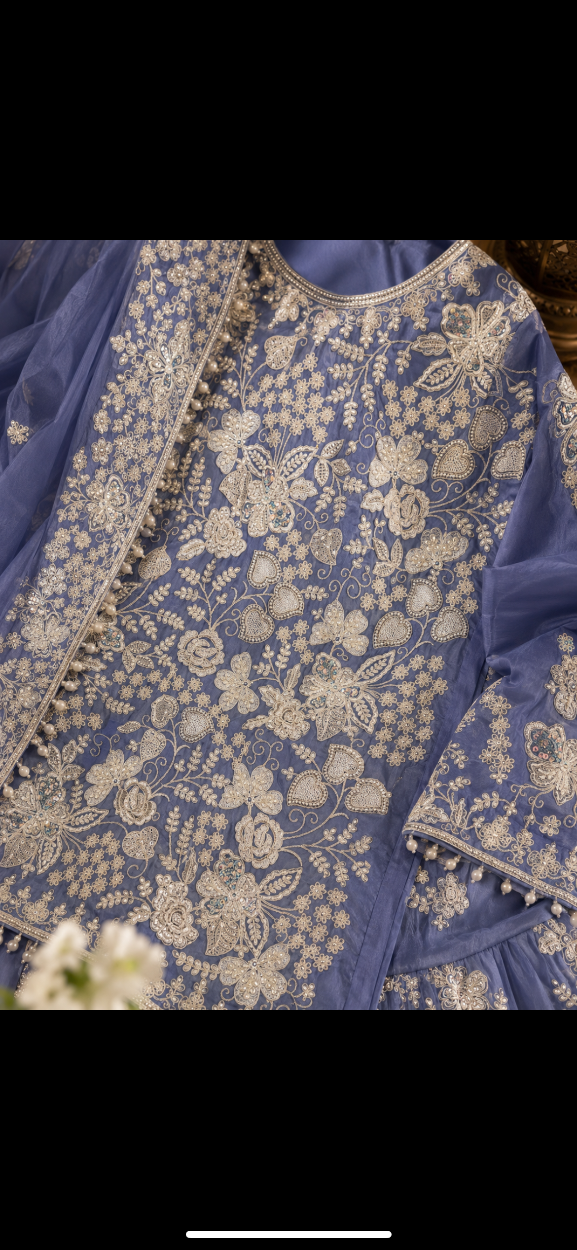 Powder blue sharara suit