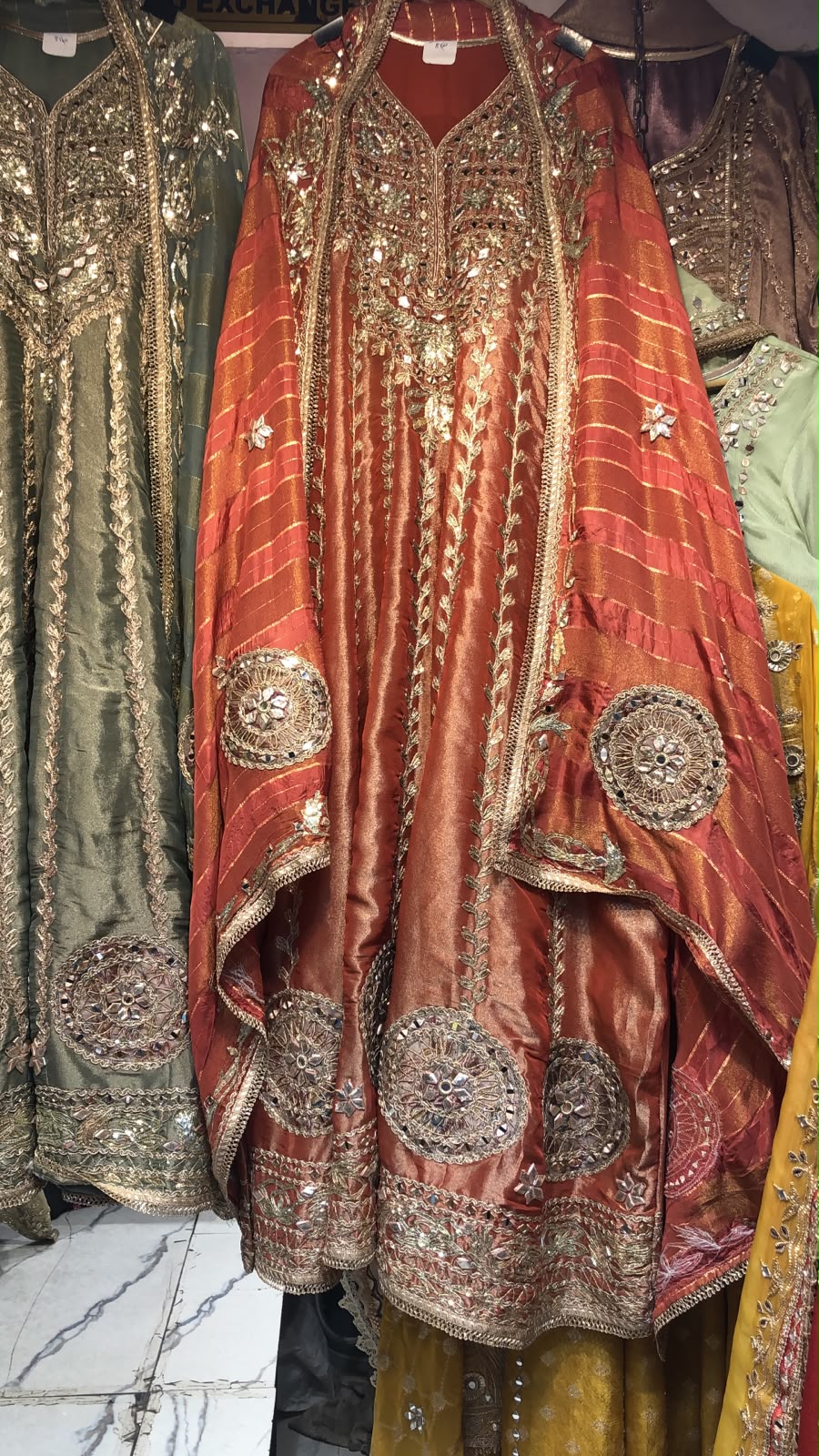 Anarkali tissue gota work