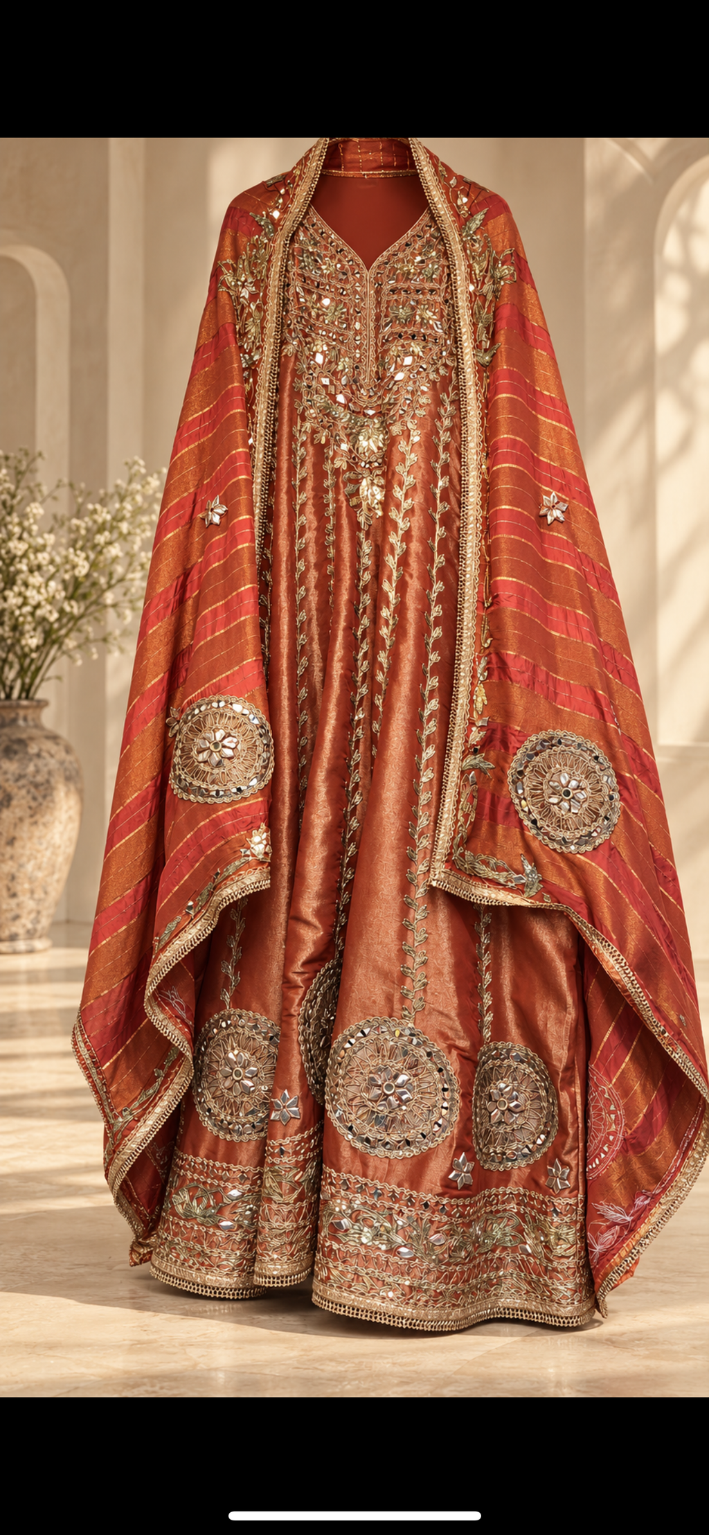 Anarkali tissue gota work