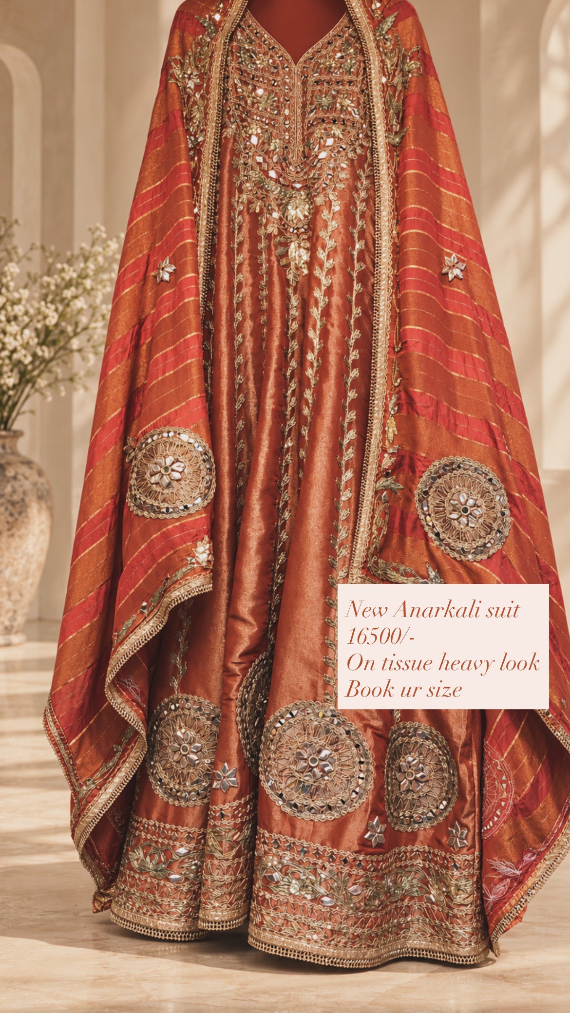 Anarkali tissue gota work