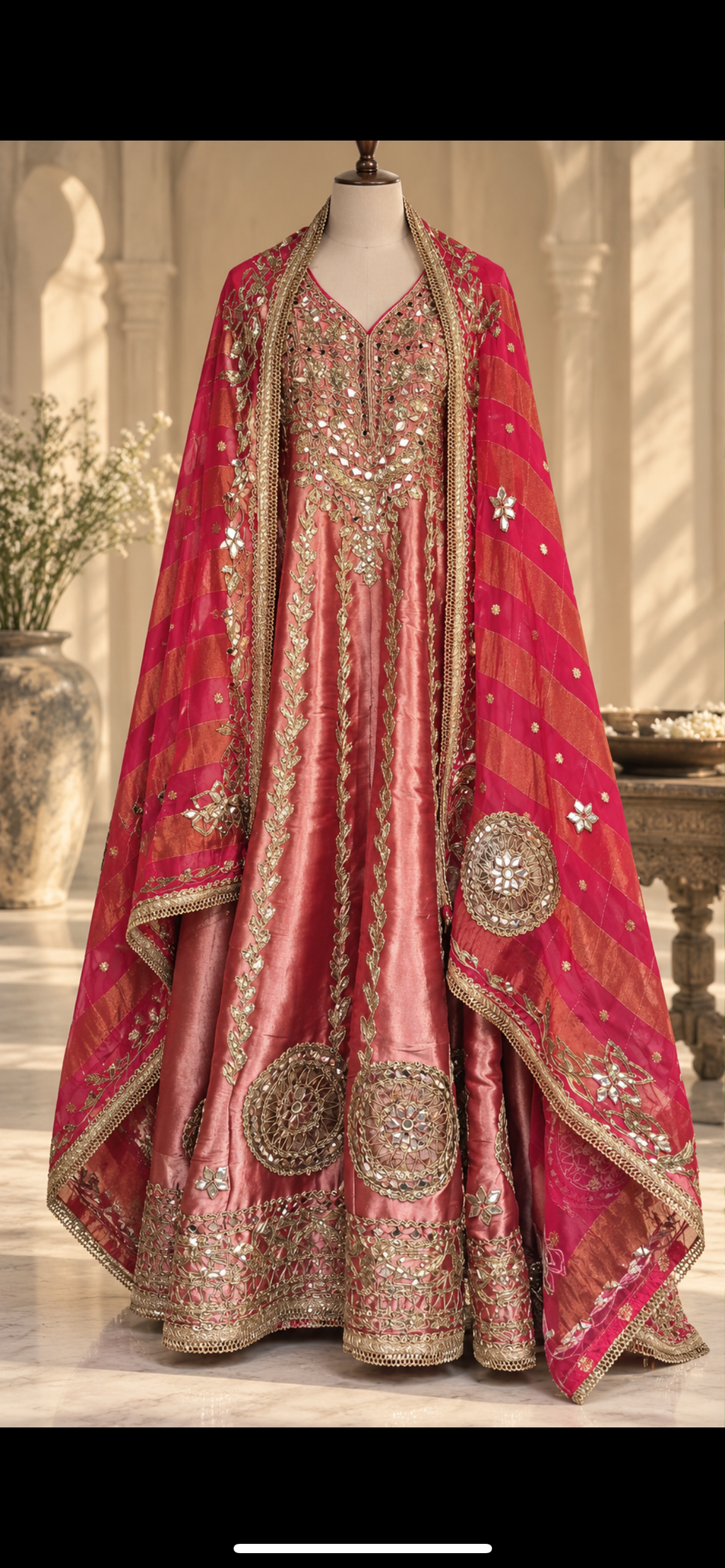 Anarkali tissue gota work