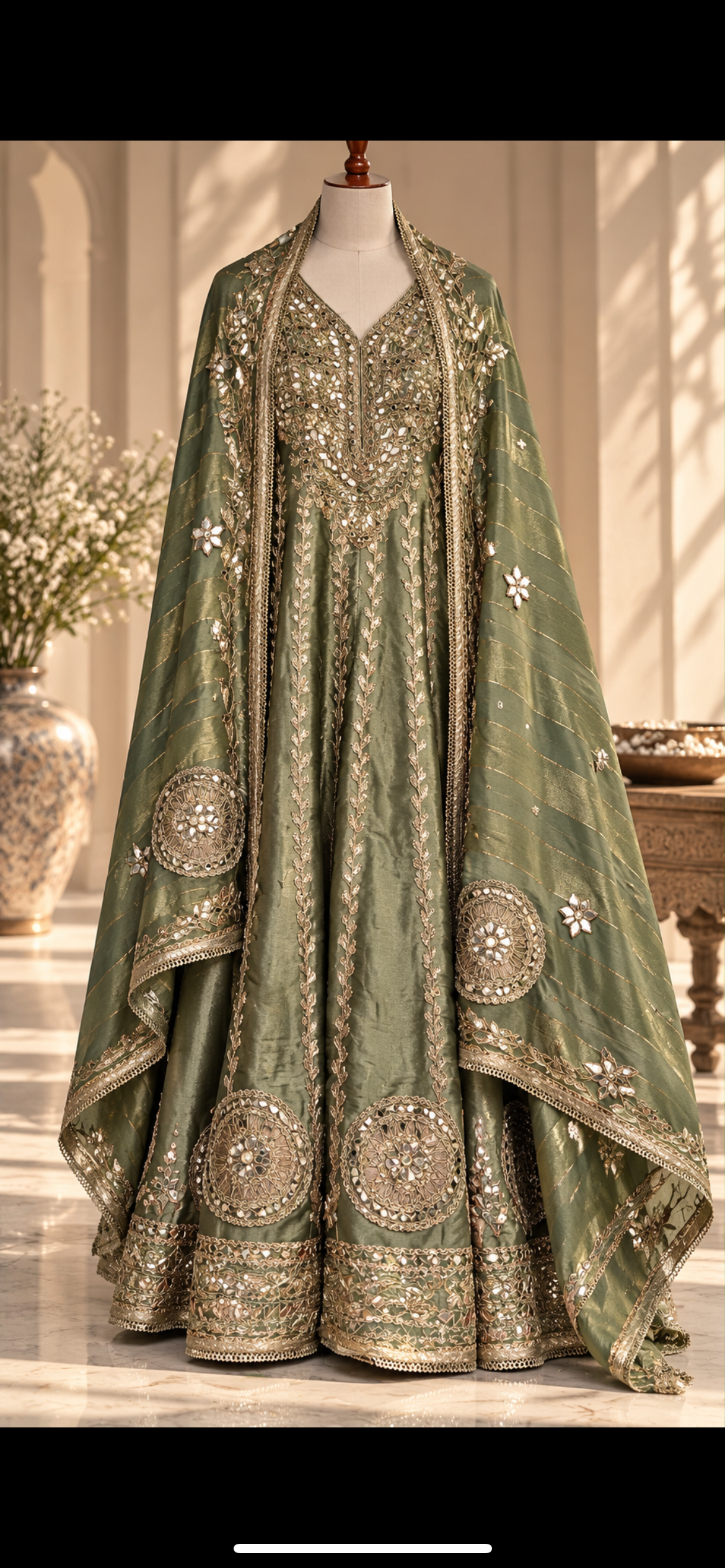 Anarkali tissue gota work