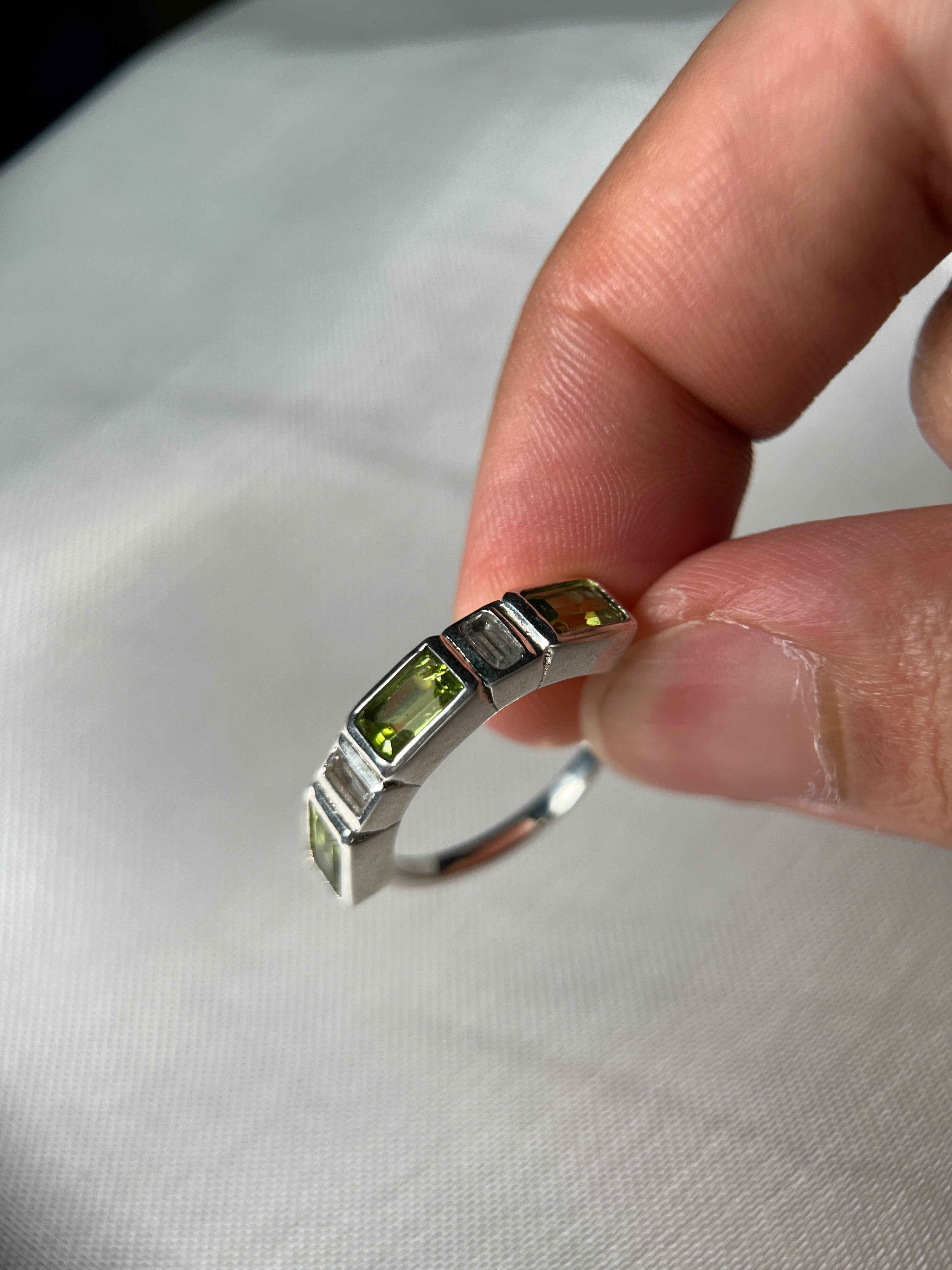 Grape Peridot Silver Ring