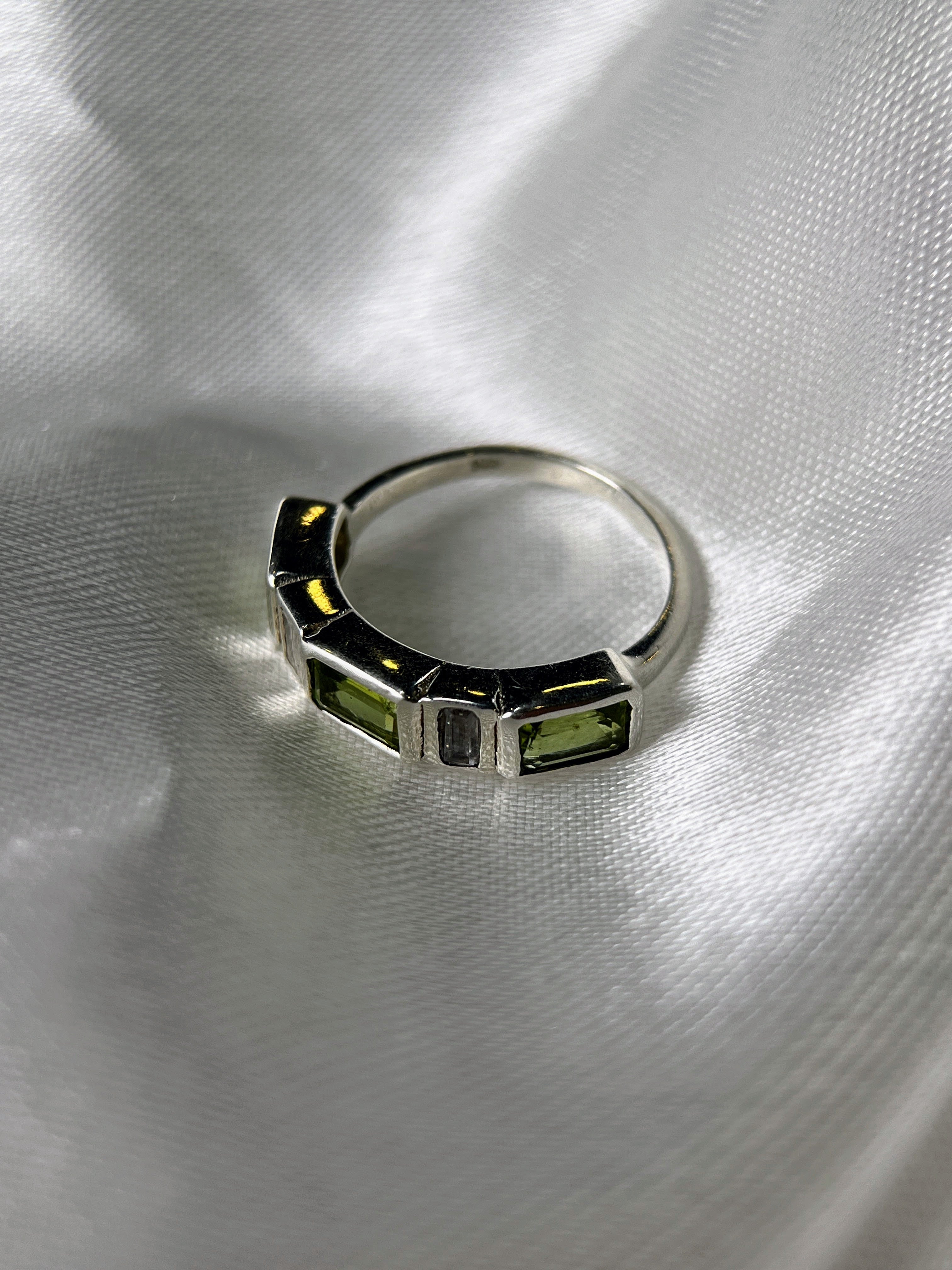 Grape Peridot Silver Ring