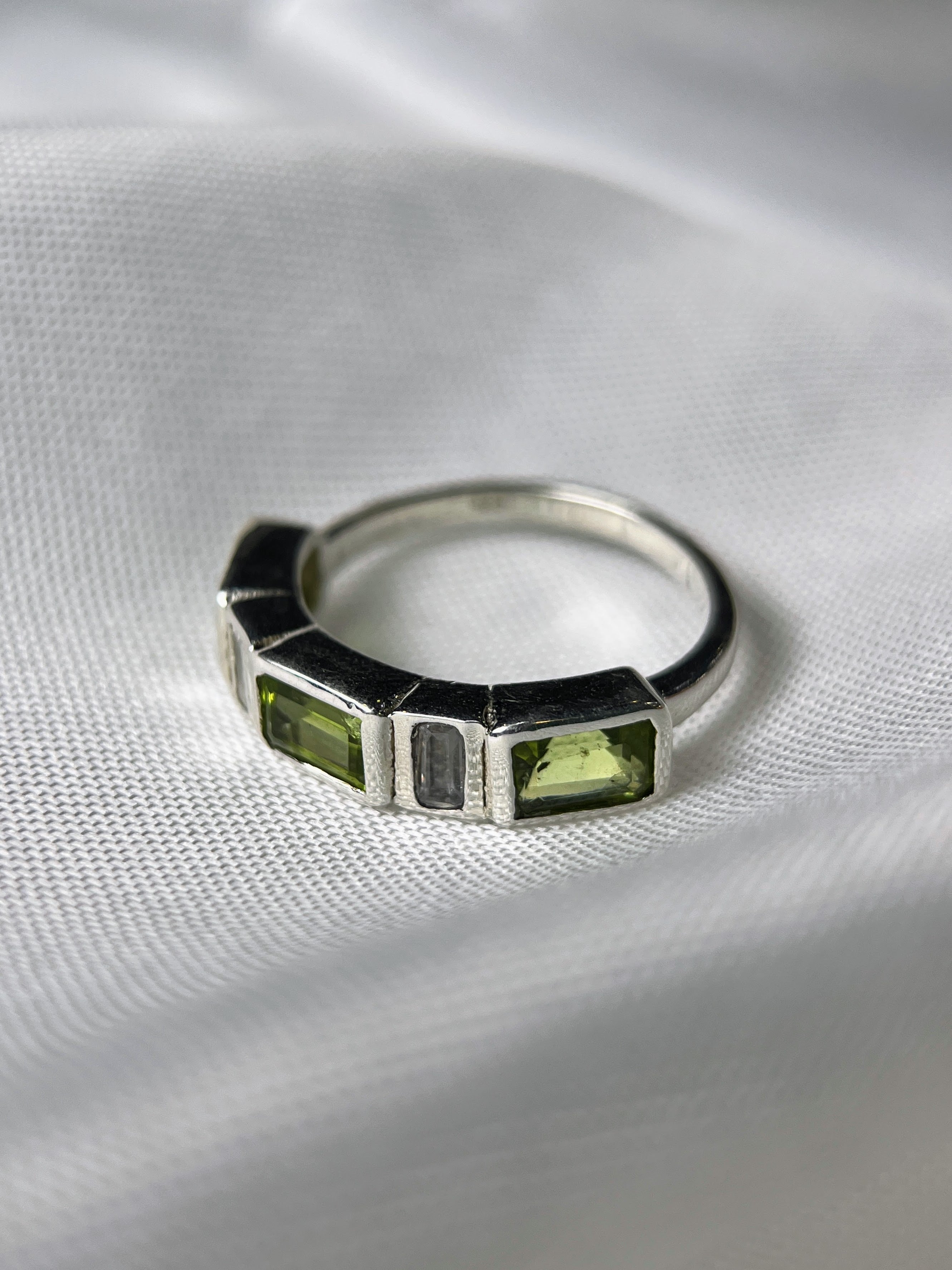 Grape Peridot Silver Ring