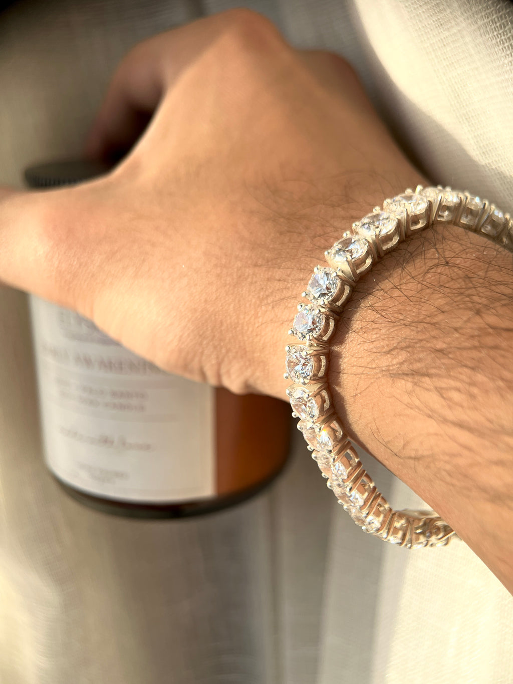 Chunky Silver Tennis Bracelet