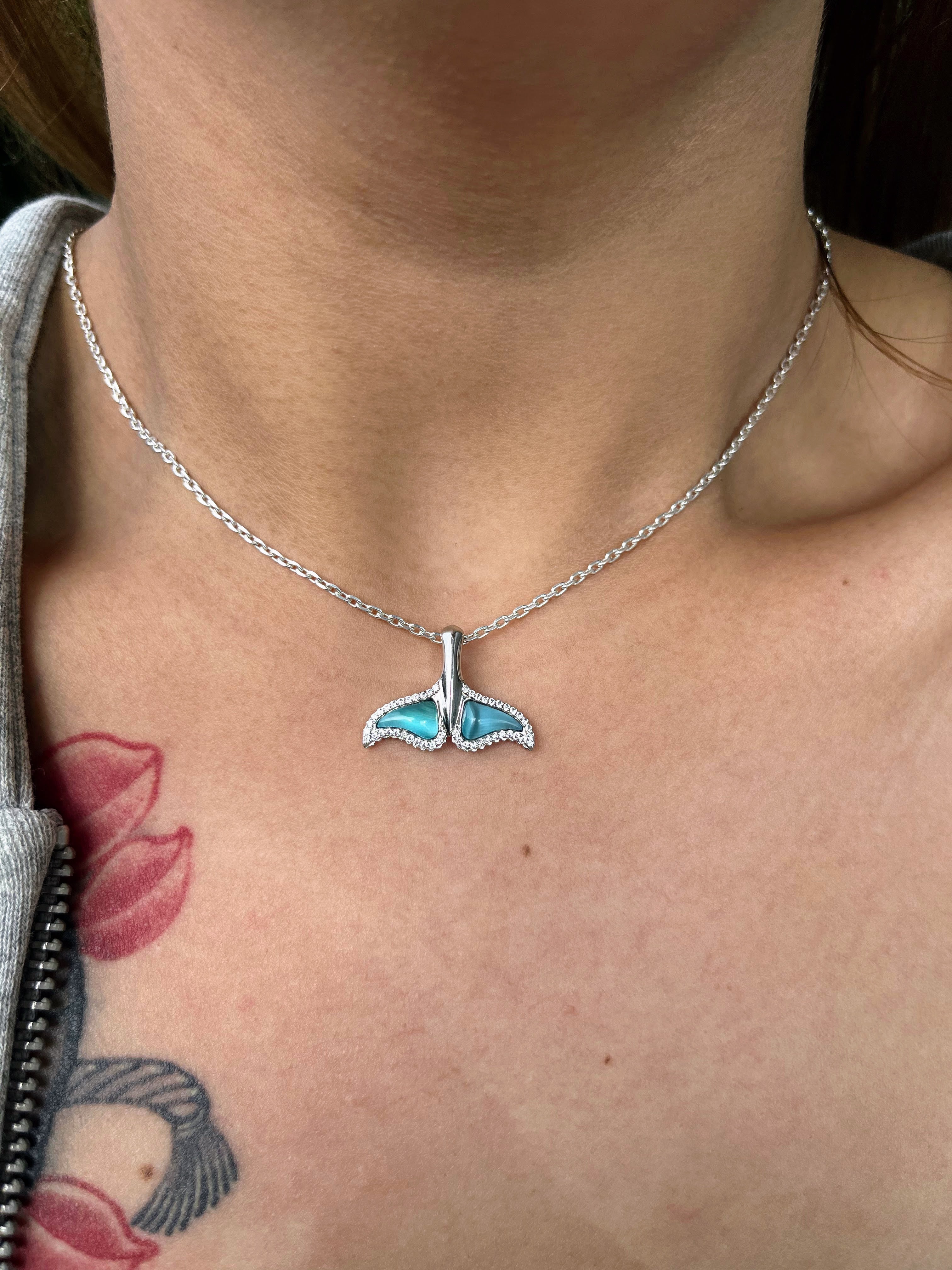 Blue Whale Silver Pendant Choker