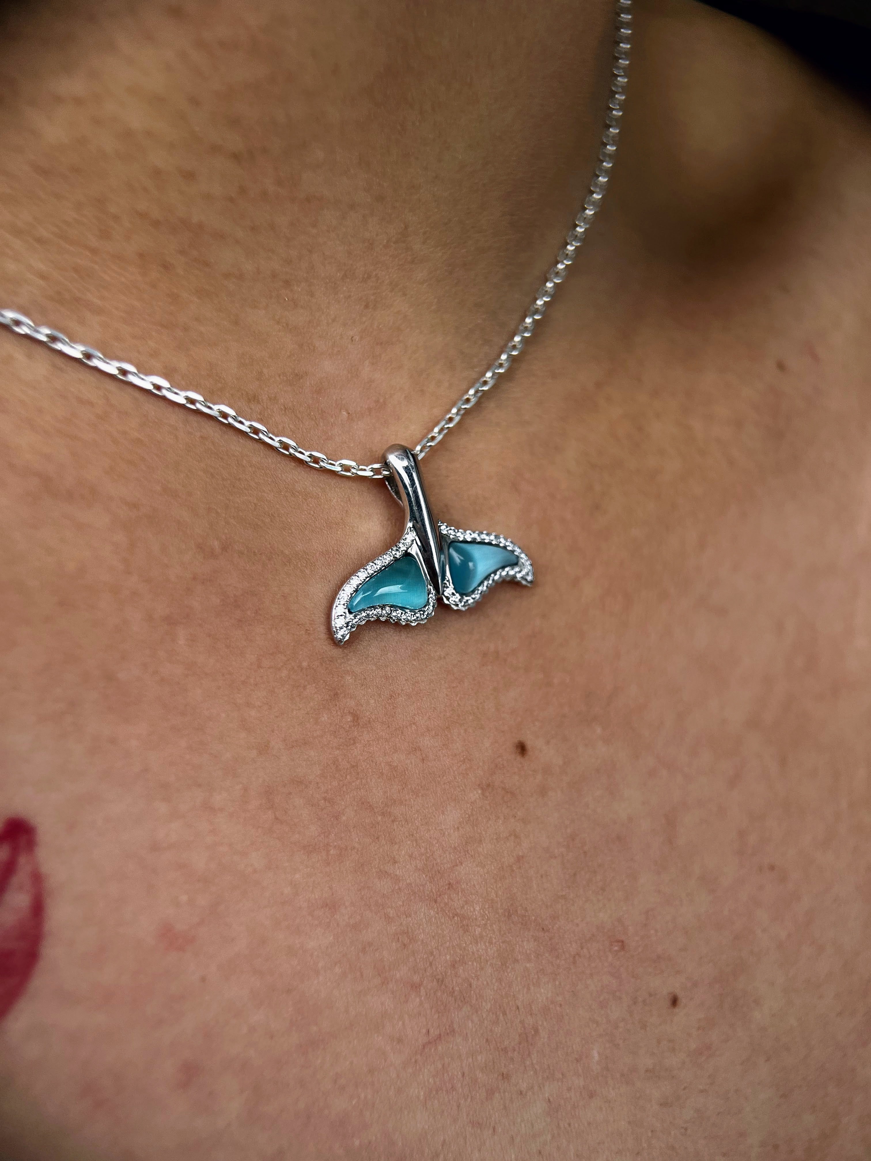 Blue Whale Silver Pendant Choker