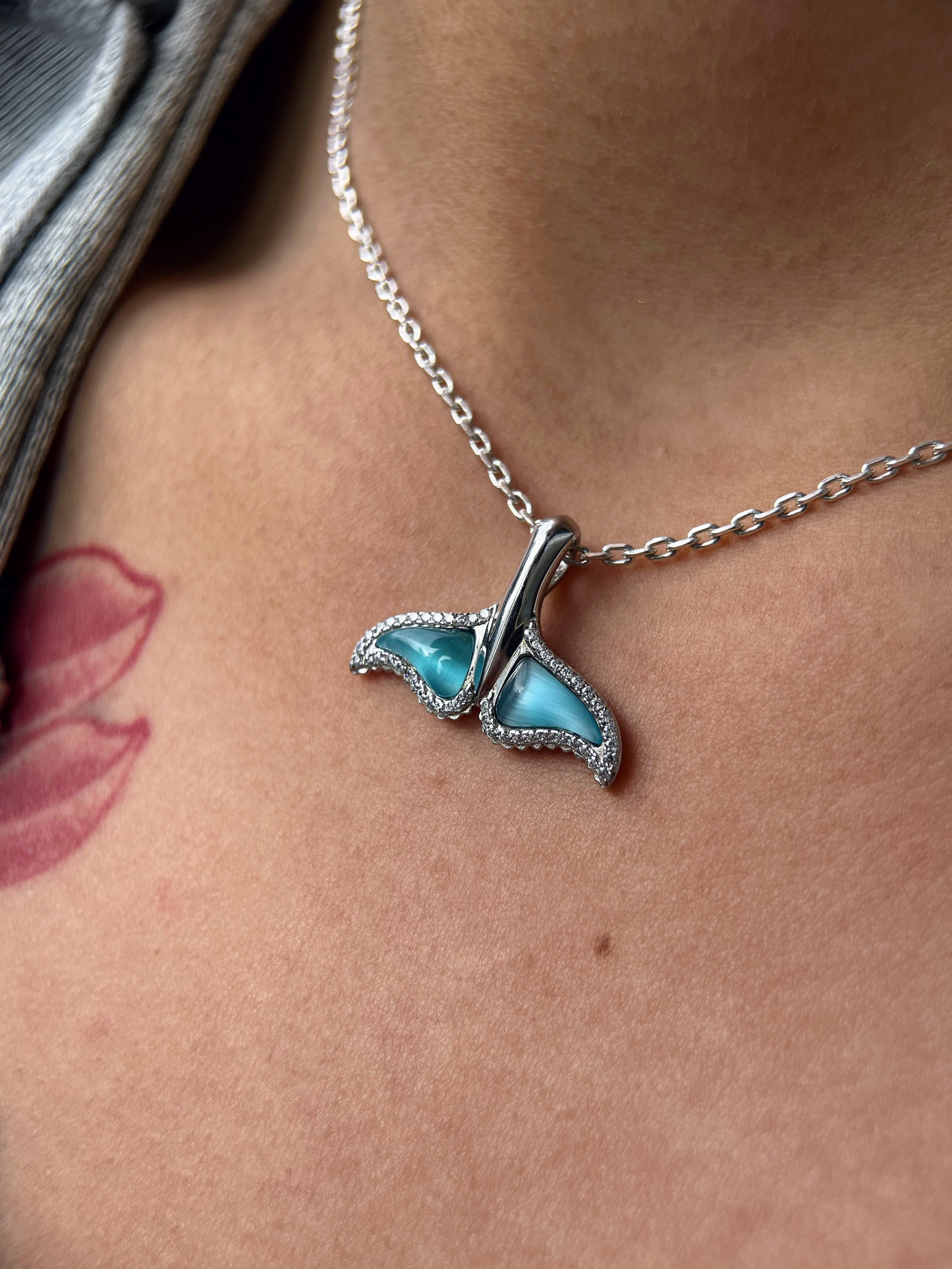 Blue Whale Silver Pendant Choker