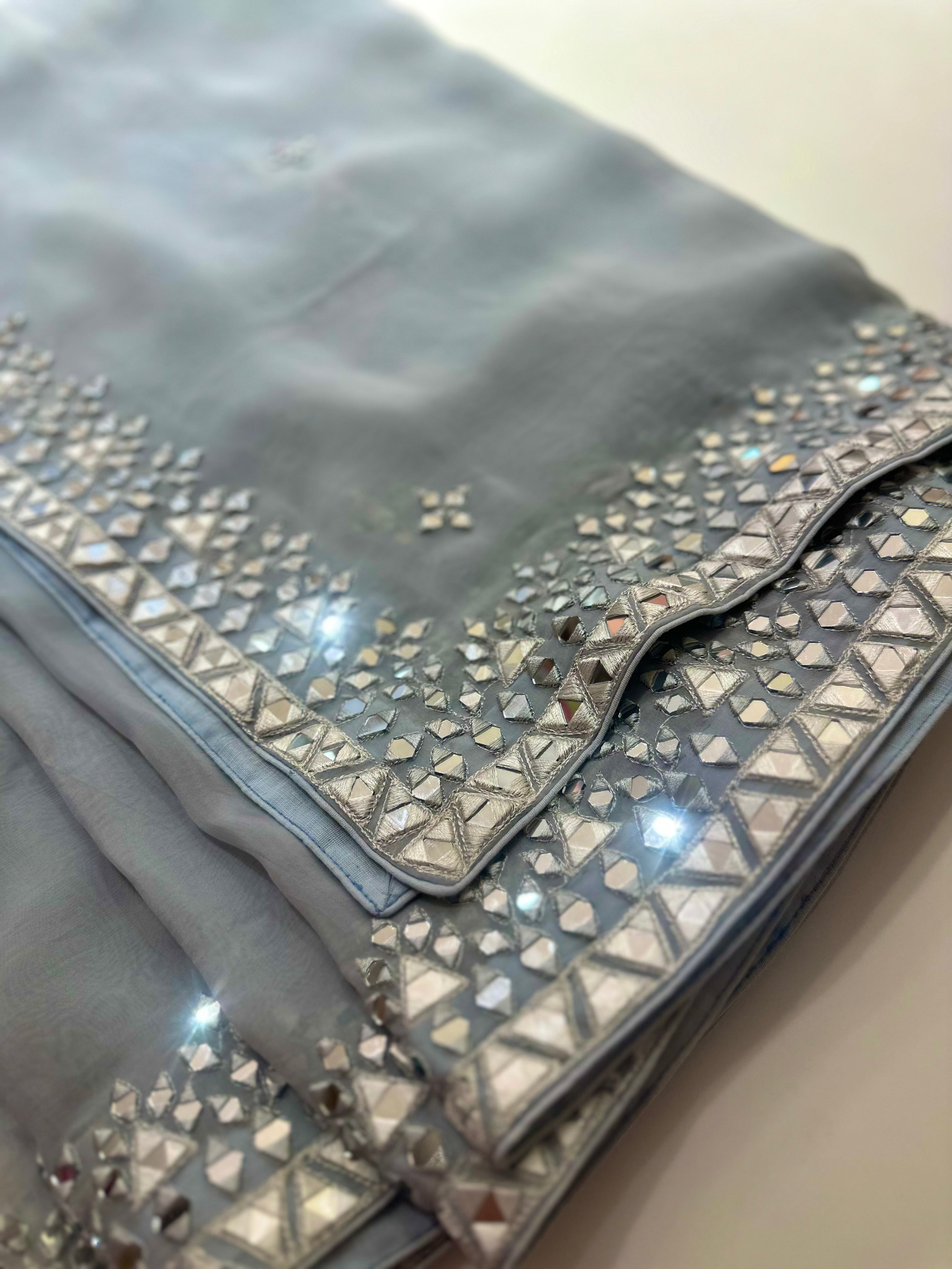 Mirror handwork saree