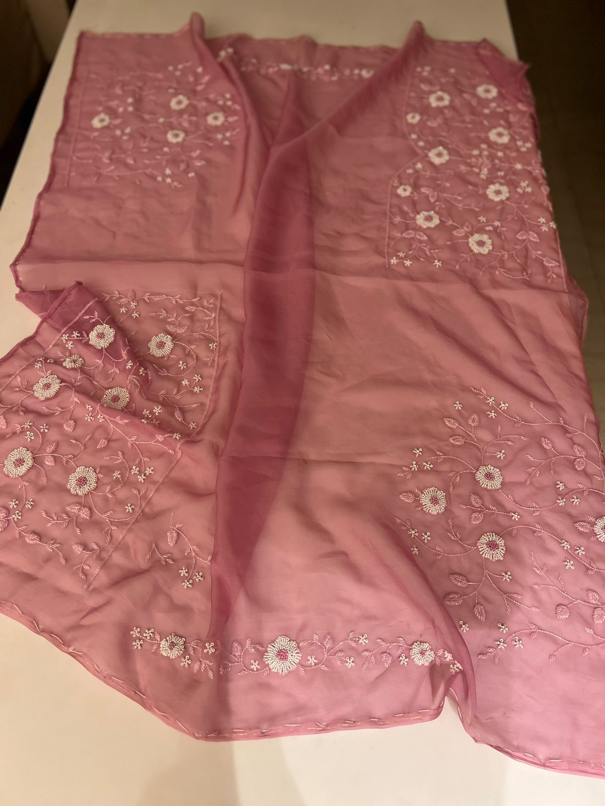Wild Plum Organza saree