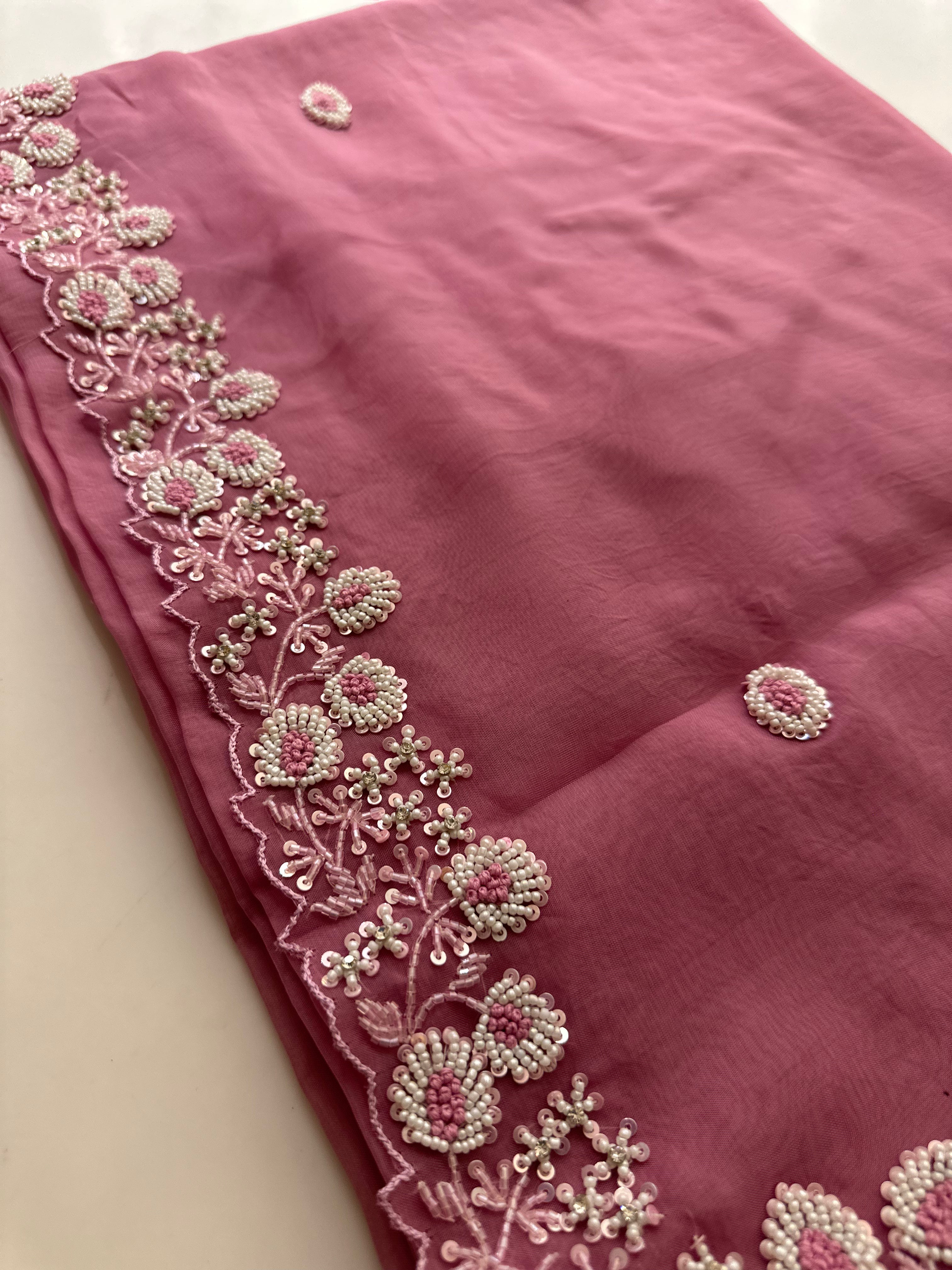 Wild Plum Organza saree