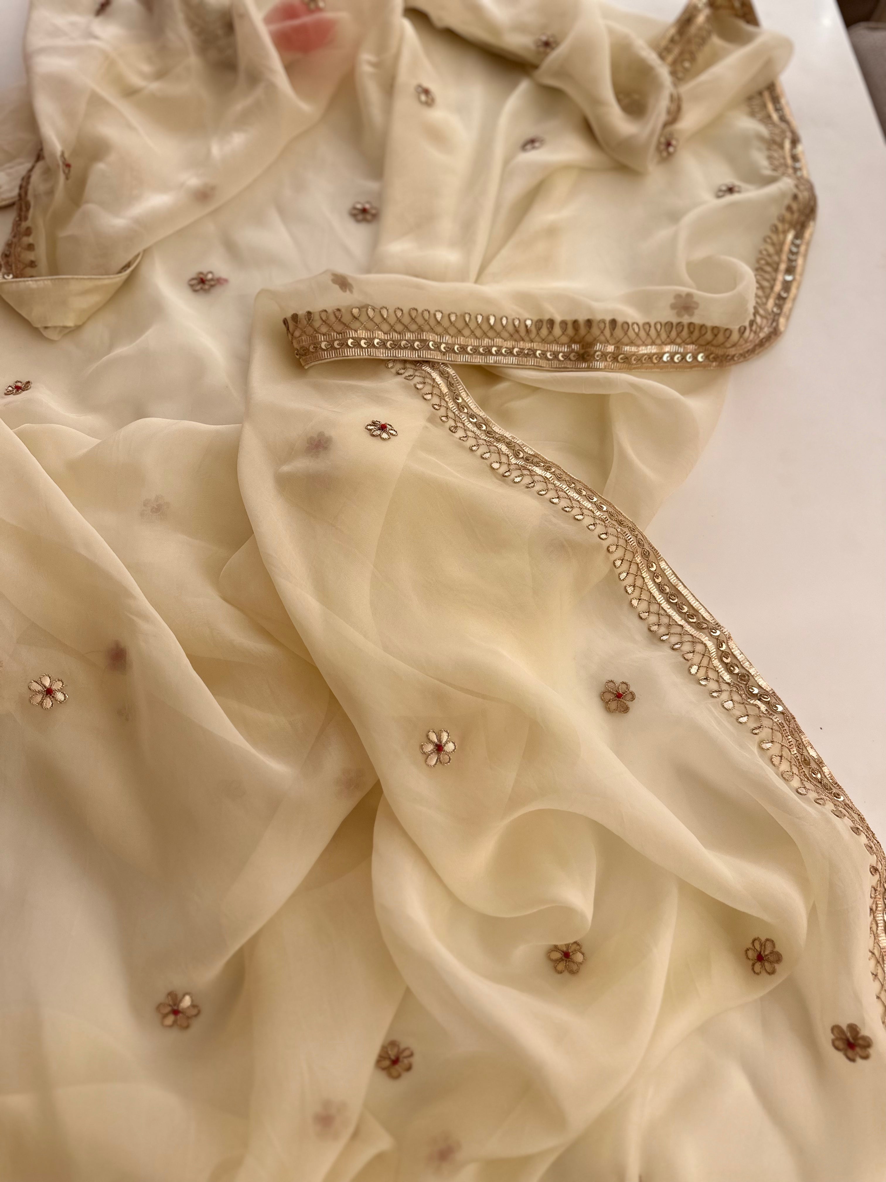Fine handwork gotapatti saree