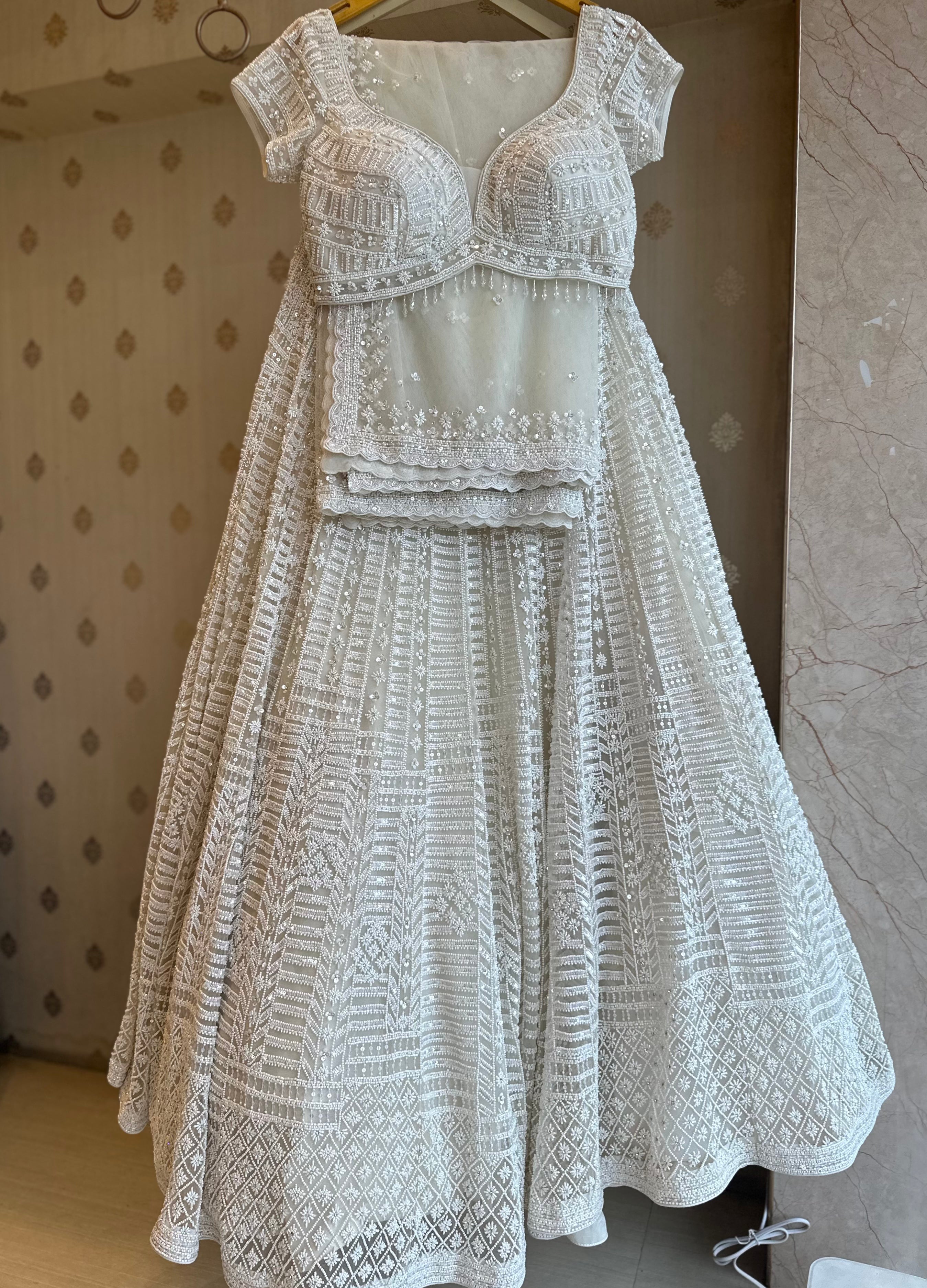 Dove White Lehenga