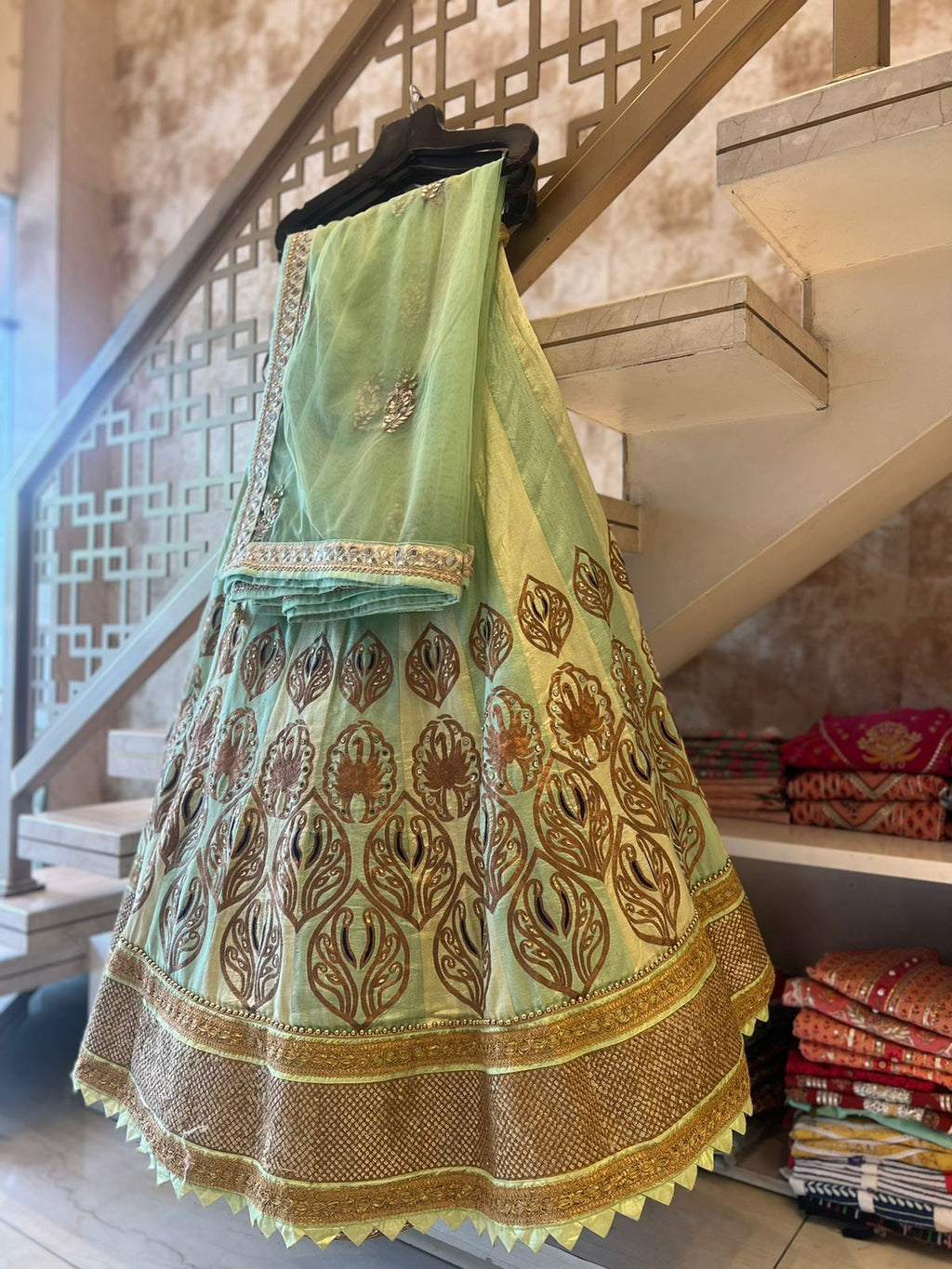 Elachi rose gold lehenga