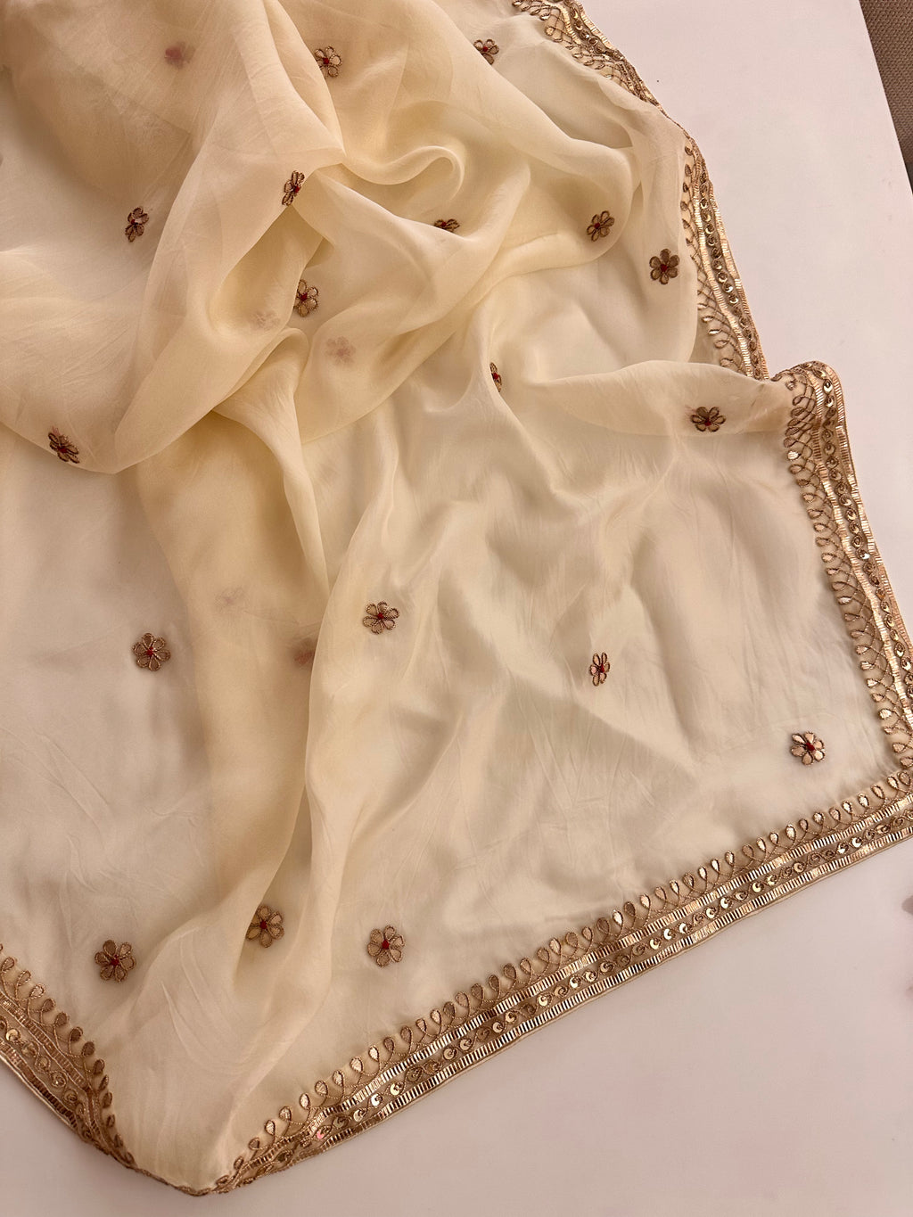 Fine handwork gotapatti saree