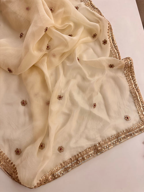 Fine handwork gotapatti saree