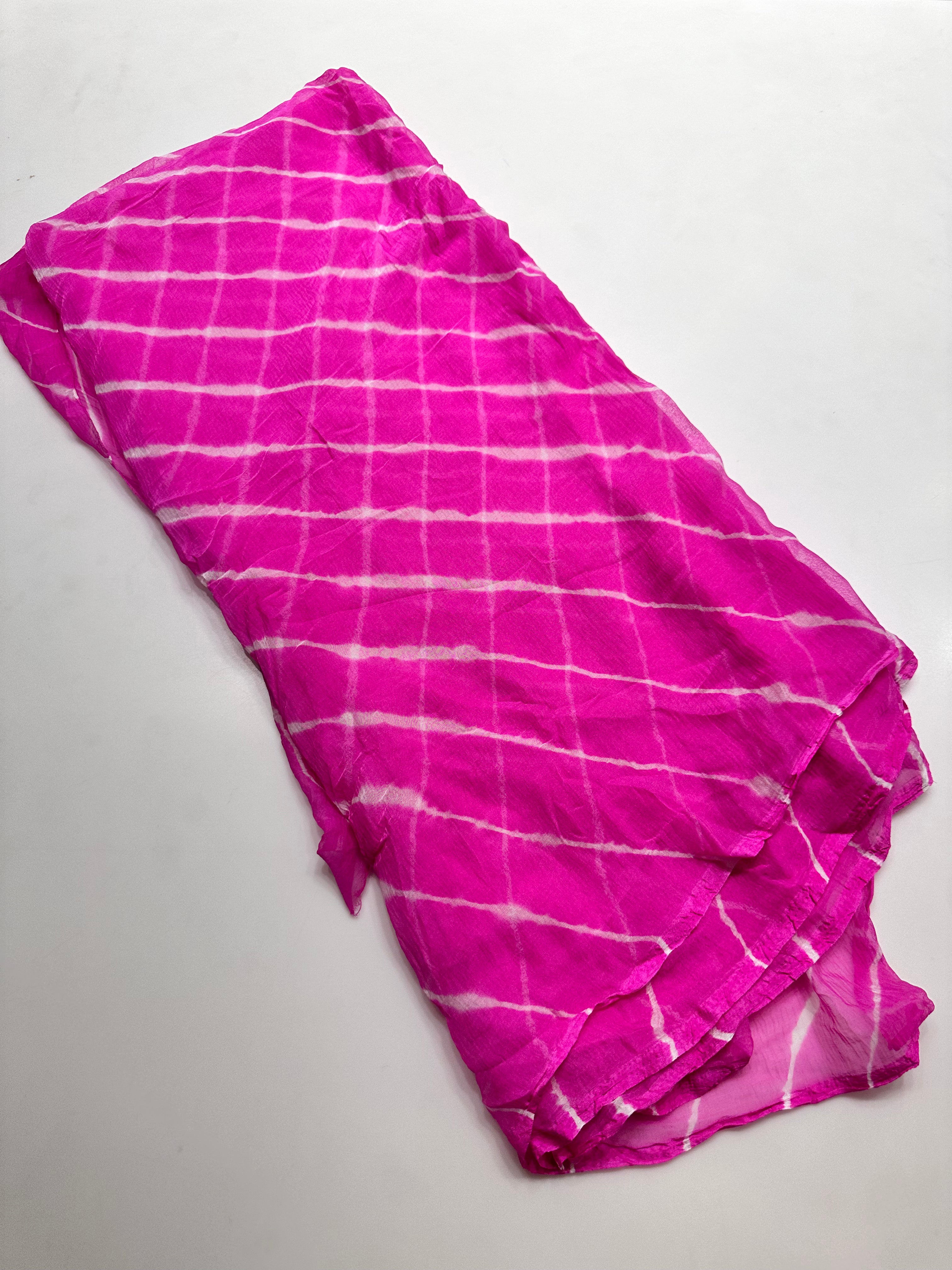 Ice Cream Pink Lehriya saree